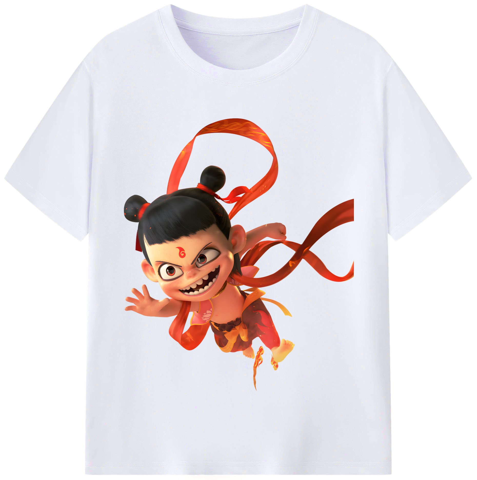 （画像用） Ne Zha 2 ナタ 魔童の大暴れ レディースカジュアルプリントTシャツ（綿100％）