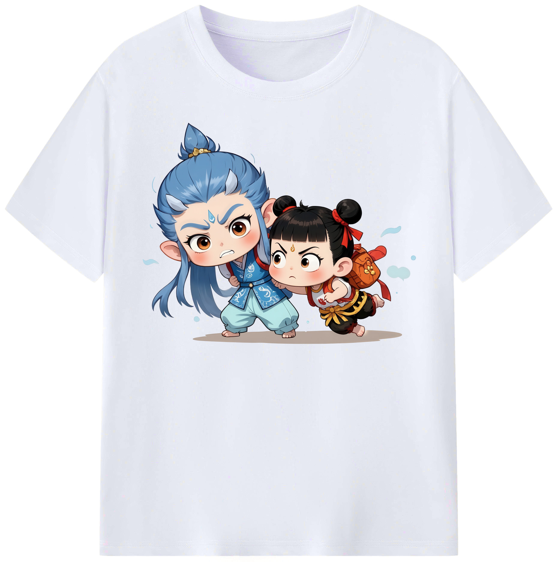 （画像用） Ne Zha 2 ナタ 魔童の大暴れ レディースカジュアルプリントTシャツ（綿100％）