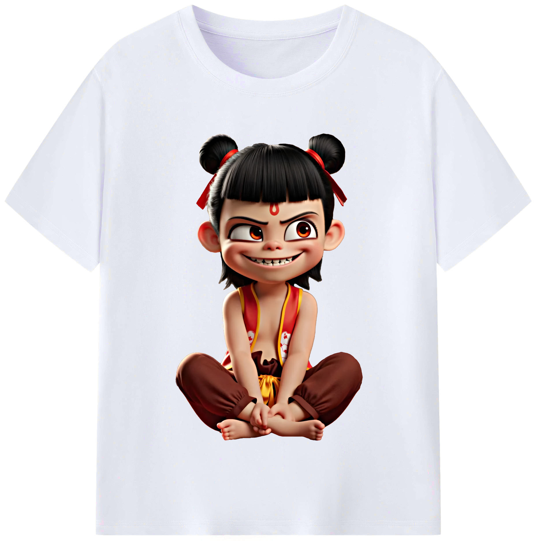 （画像用） Ne Zha 2 ナタ 魔童の大暴れ レディースカジュアルプリントTシャツ（綿100％）