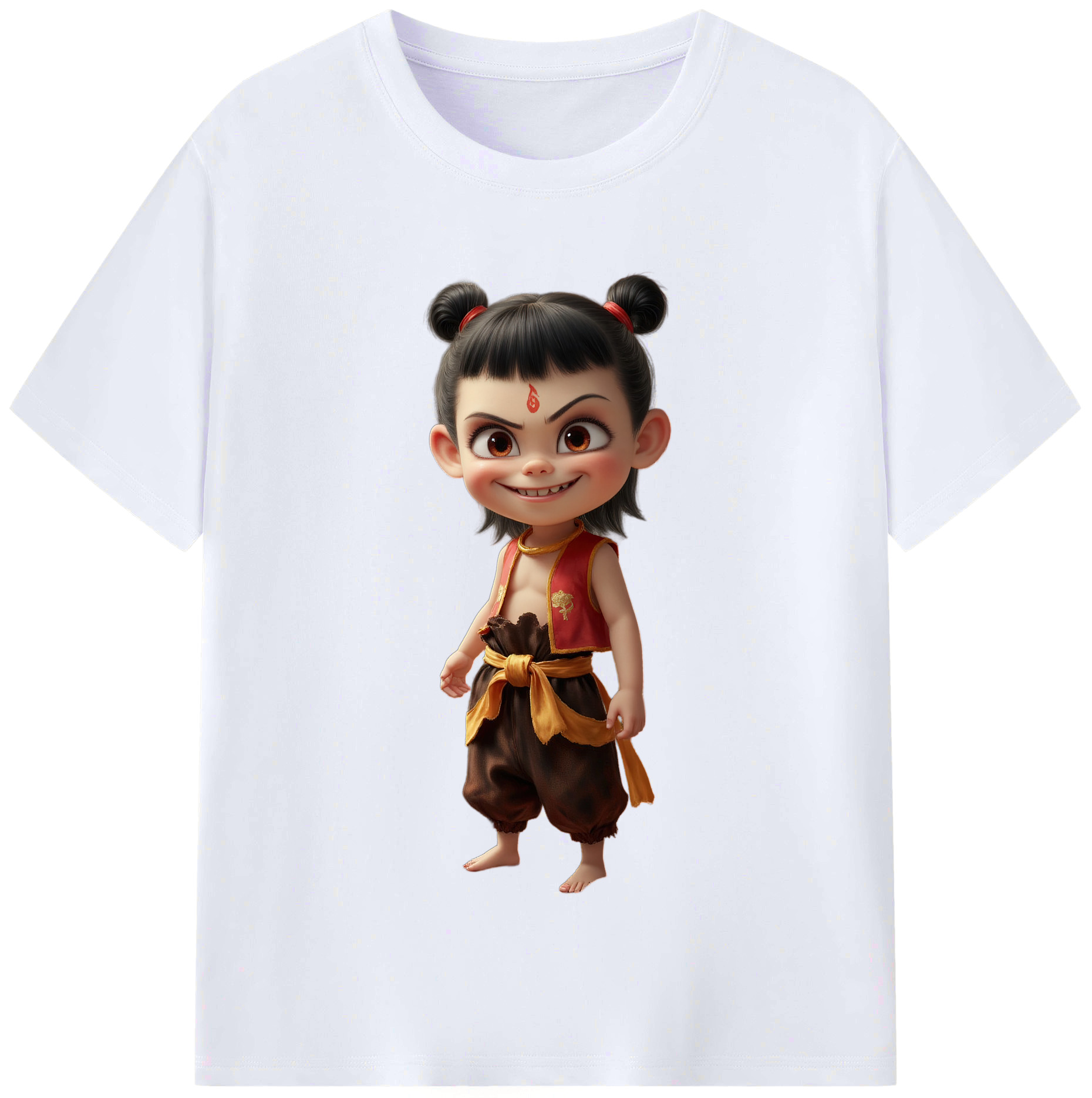 （画像用） Ne Zha 2 ナタ 魔童の大暴れ レディースカジュアルプリントTシャツ（綿100％）