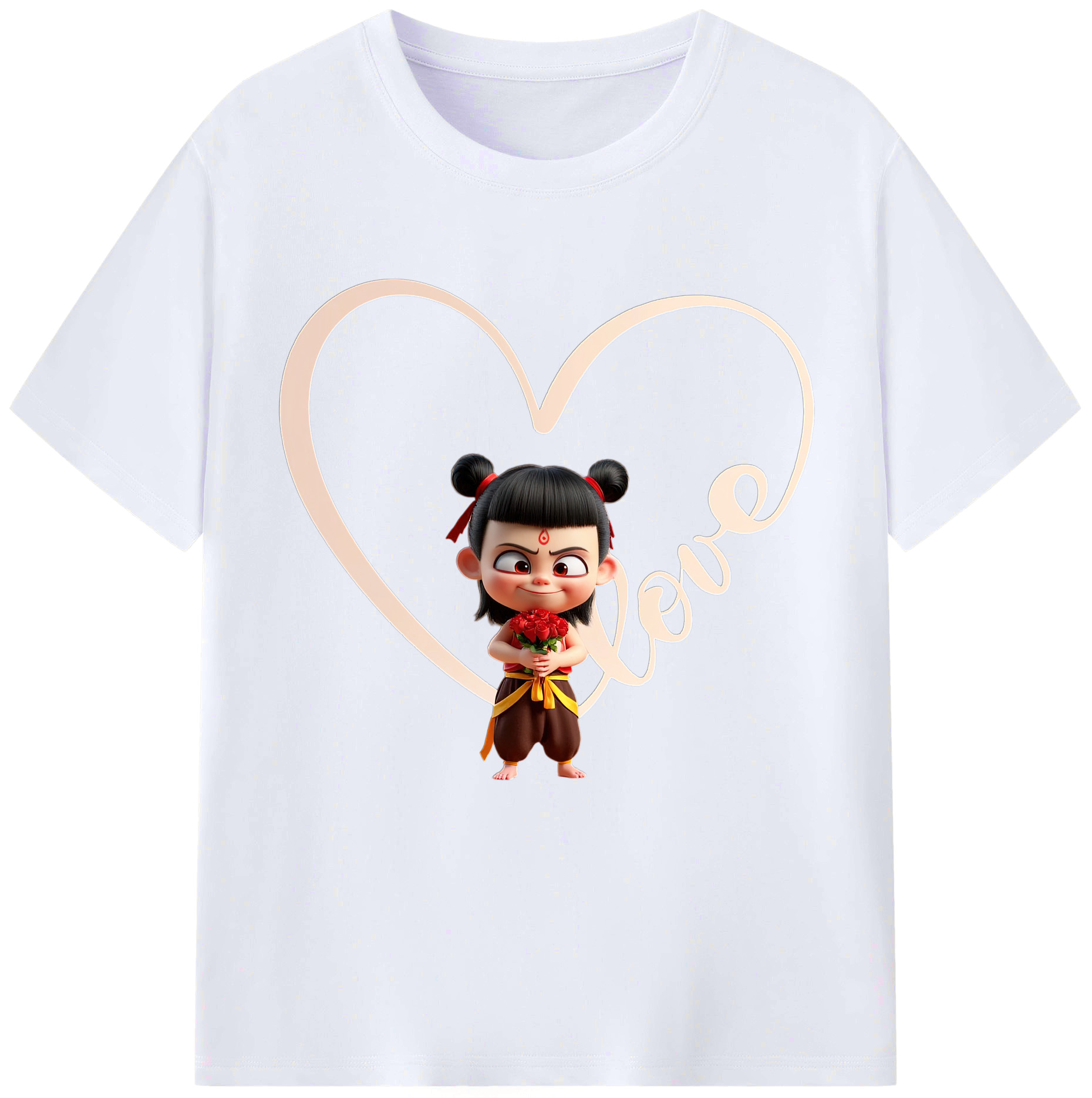 （画像用） Ne Zha 2 ナタ 魔童の大暴れ レディースカジュアルプリントTシャツ（綿100％）