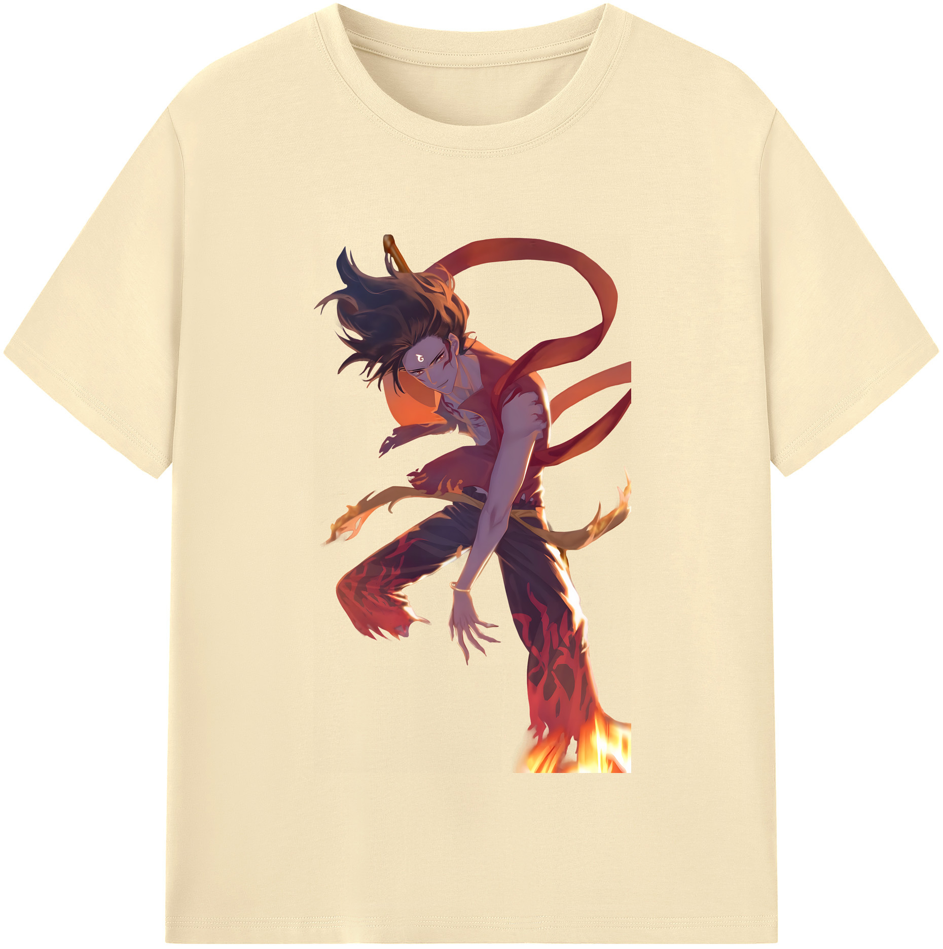 （画像用） Ne Zha 2 ナタ 魔童の大暴れ 綿100％半袖Tシャツ（フロントプリント）