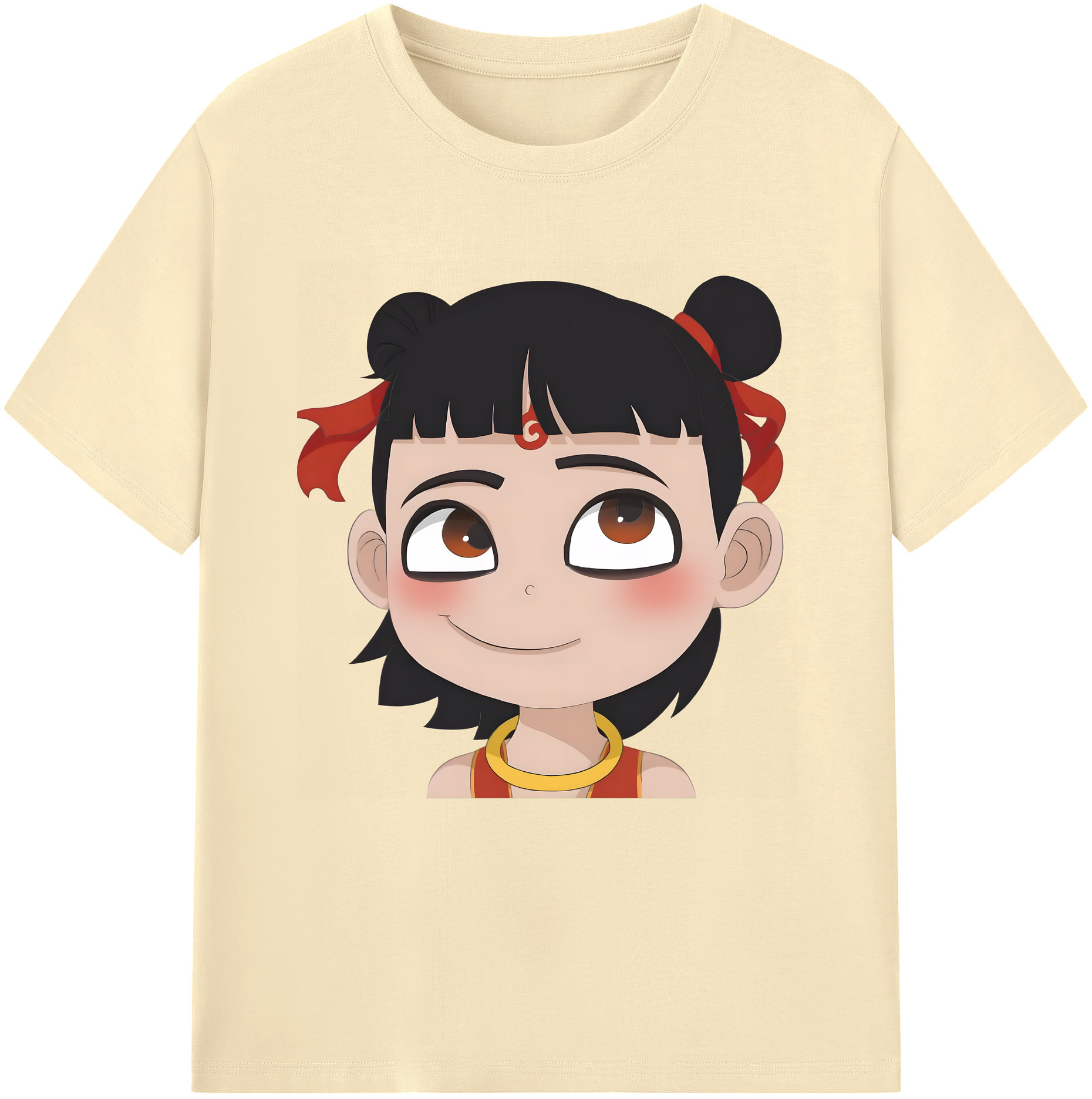 （画像用） Ne Zha 2 ナタ 魔童の大暴れ 綿100％半袖Tシャツ（フロントプリント）