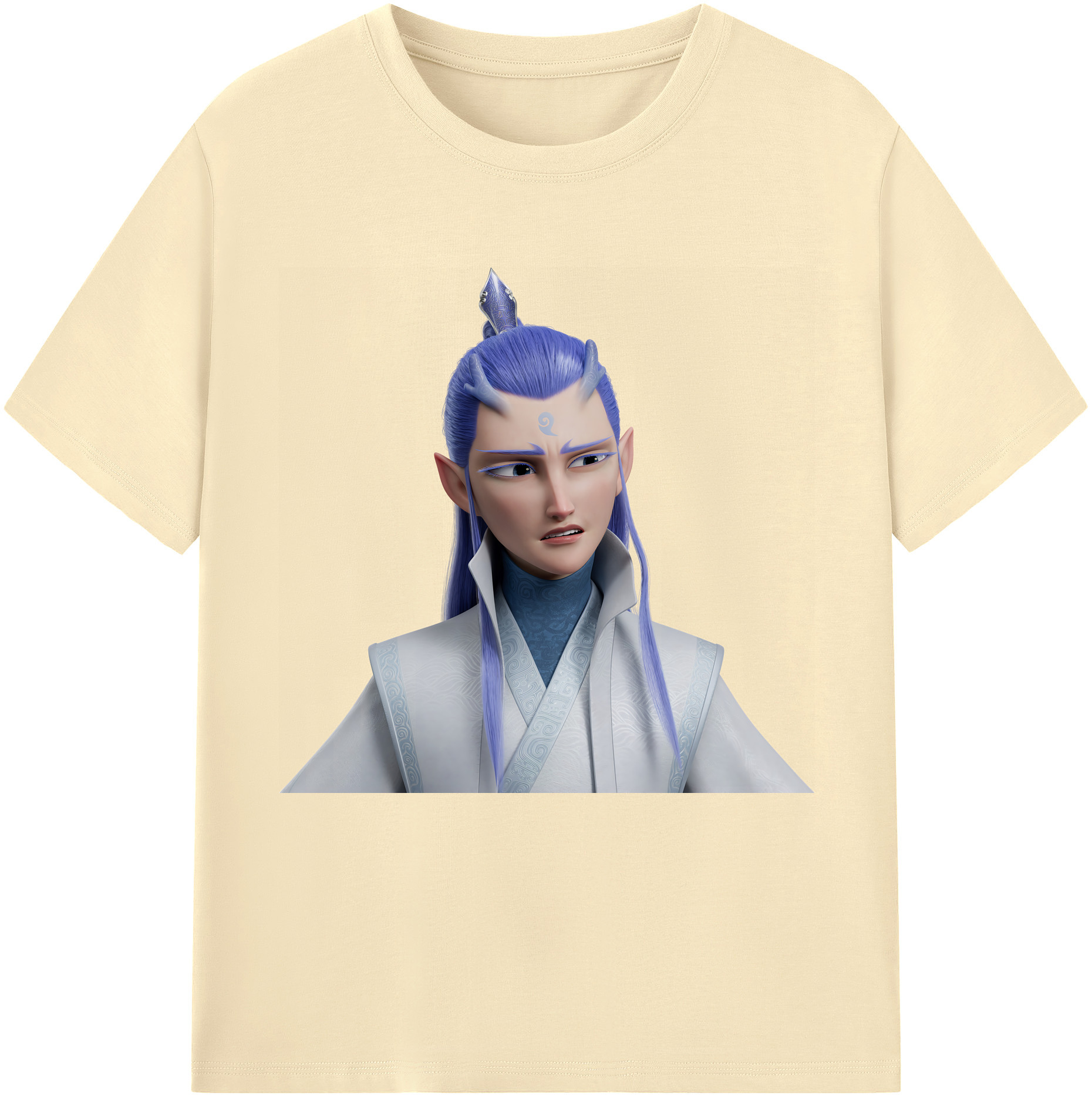 （画像用） Ne Zha 2 ナタ 魔童の大暴れ 綿100％半袖Tシャツ（フロントプリント）