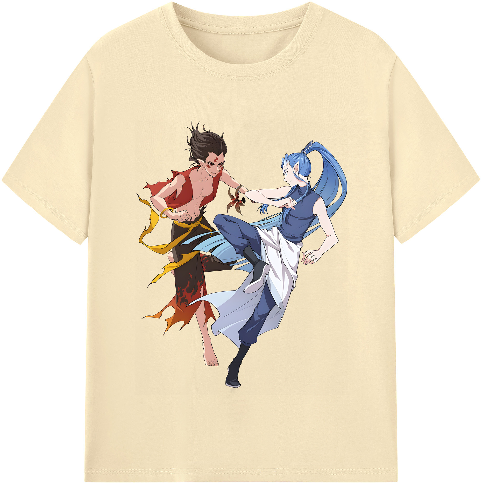 （画像用） Ne Zha 2 ナタ 魔童の大暴れ 綿100％半袖Tシャツ（フロントプリント）