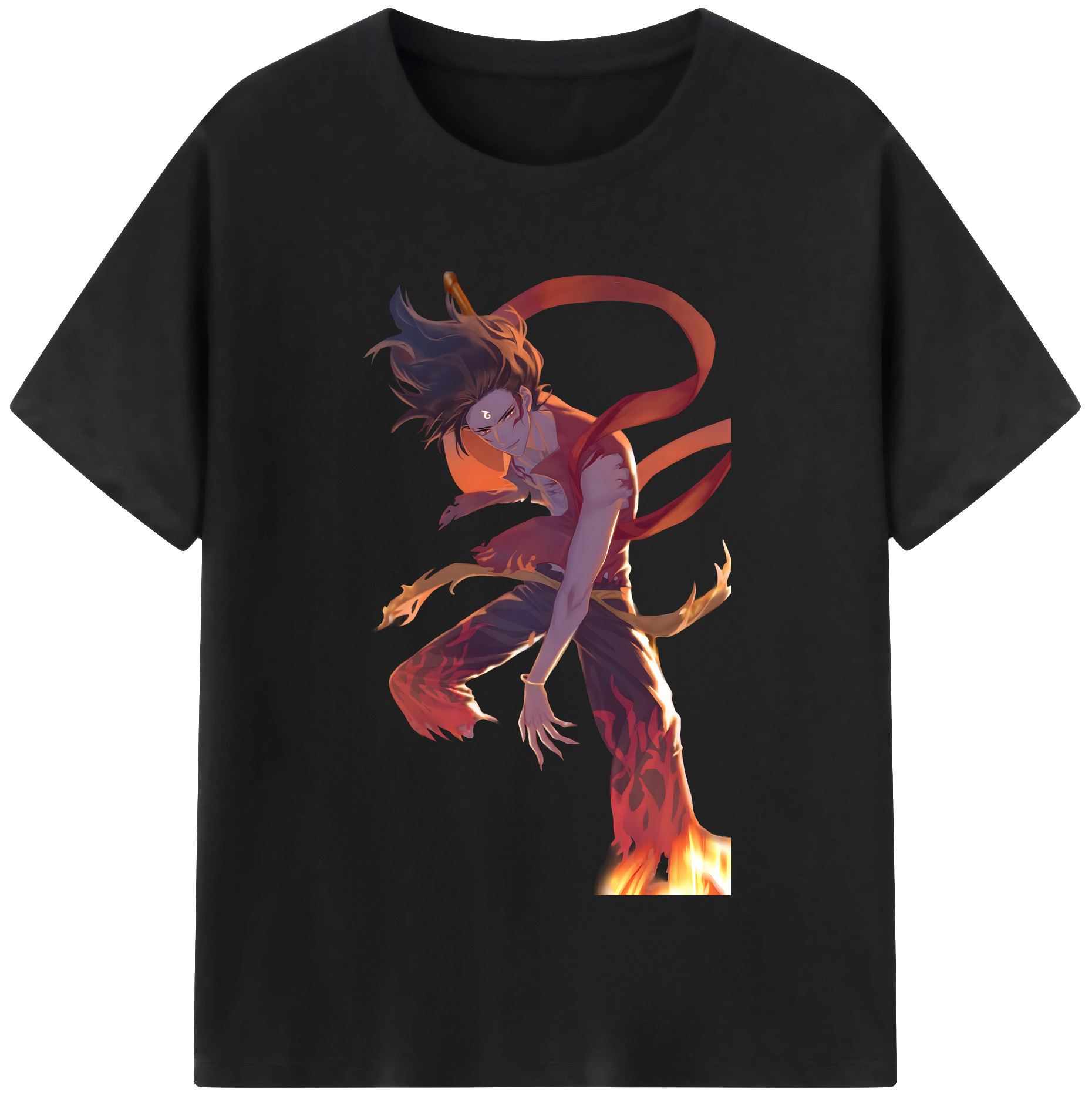 （画像用） Ne Zha 2 ナタ 魔童の大暴れ 綿100％半袖Tシャツ（フロントプリント）