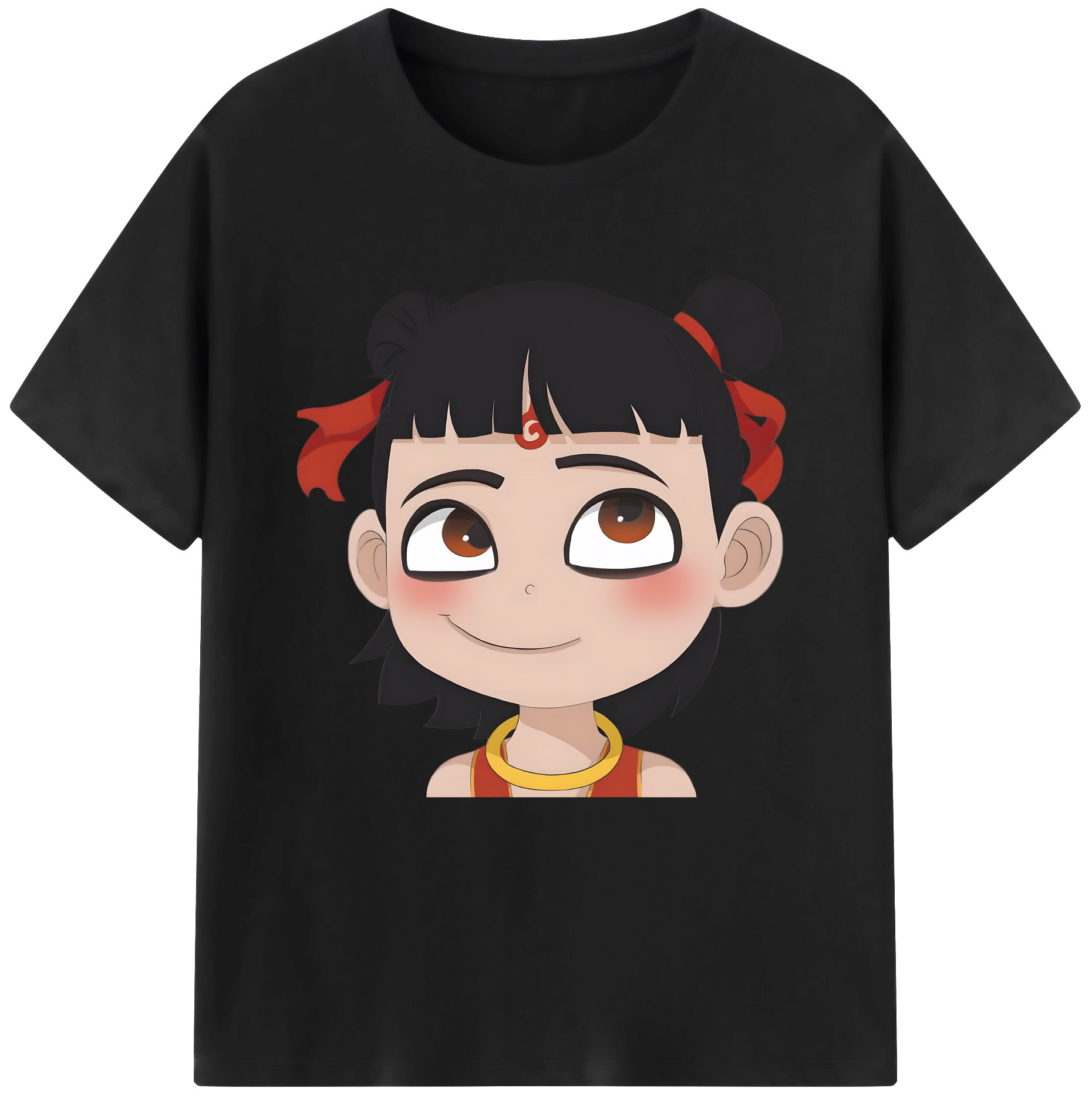 （画像用） Ne Zha 2 ナタ 魔童の大暴れ 綿100％半袖Tシャツ（フロントプリント）