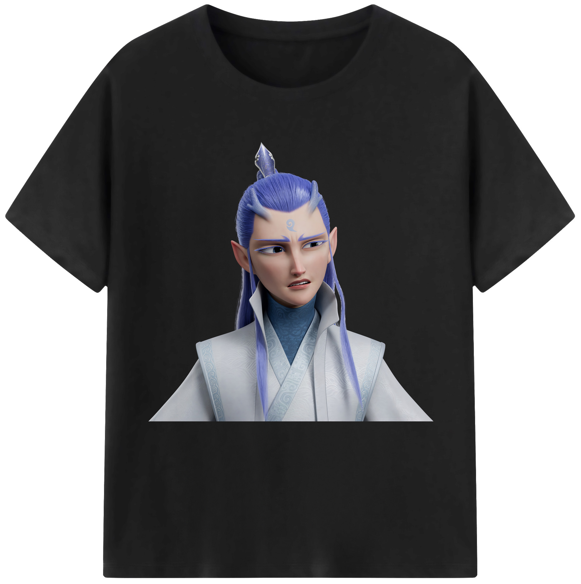 （画像用） Ne Zha 2 ナタ 魔童の大暴れ 綿100％半袖Tシャツ（フロントプリント）