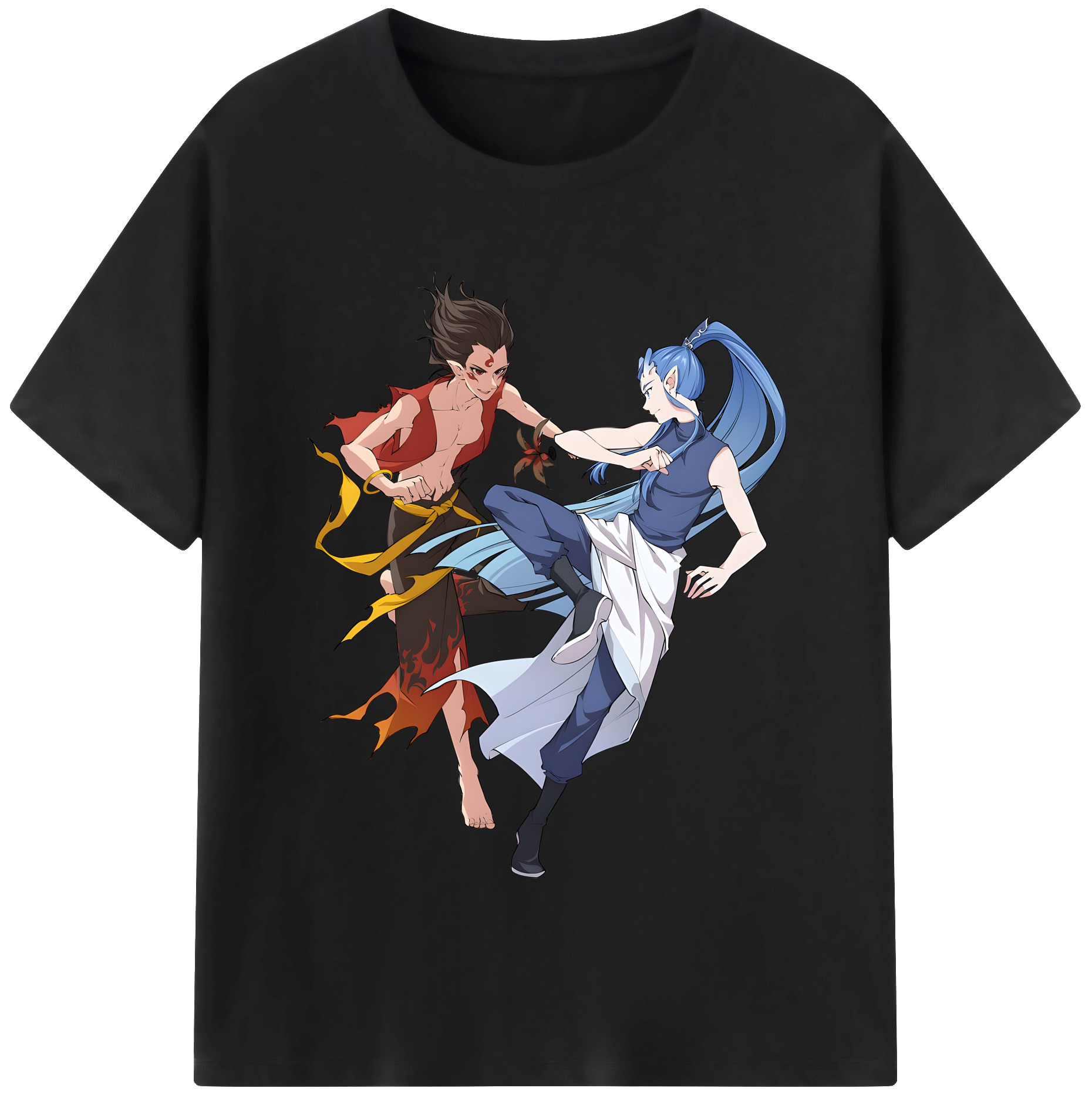 （画像用） Ne Zha 2 ナタ 魔童の大暴れ 綿100％半袖Tシャツ（フロントプリント）