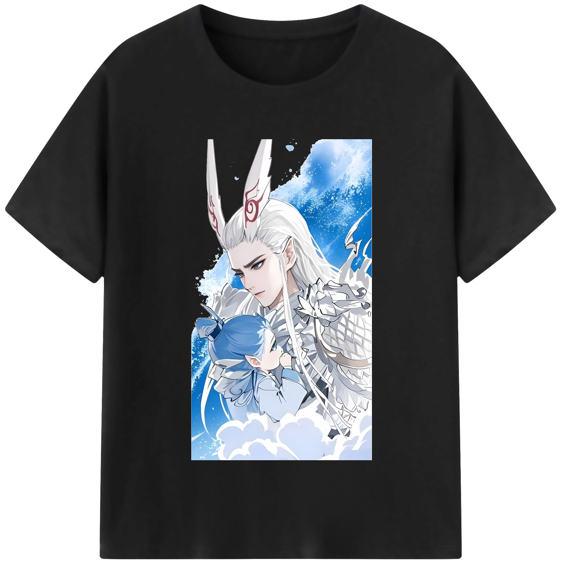 （画像用） Ne Zha 2 ナタ 魔童の大暴れ 綿100％半袖Tシャツ（フロントプリント）