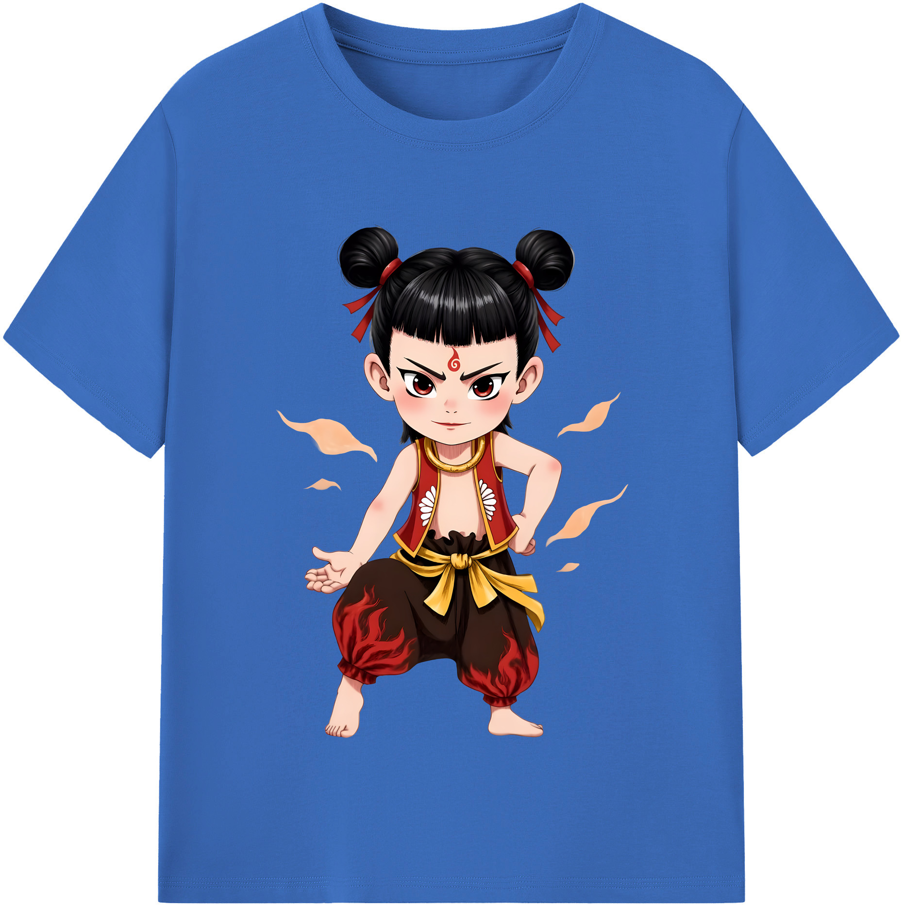 （画像用） Ne Zha 2 ナタ 魔童の大暴れ 綿100％半袖Tシャツ（フロントプリント）