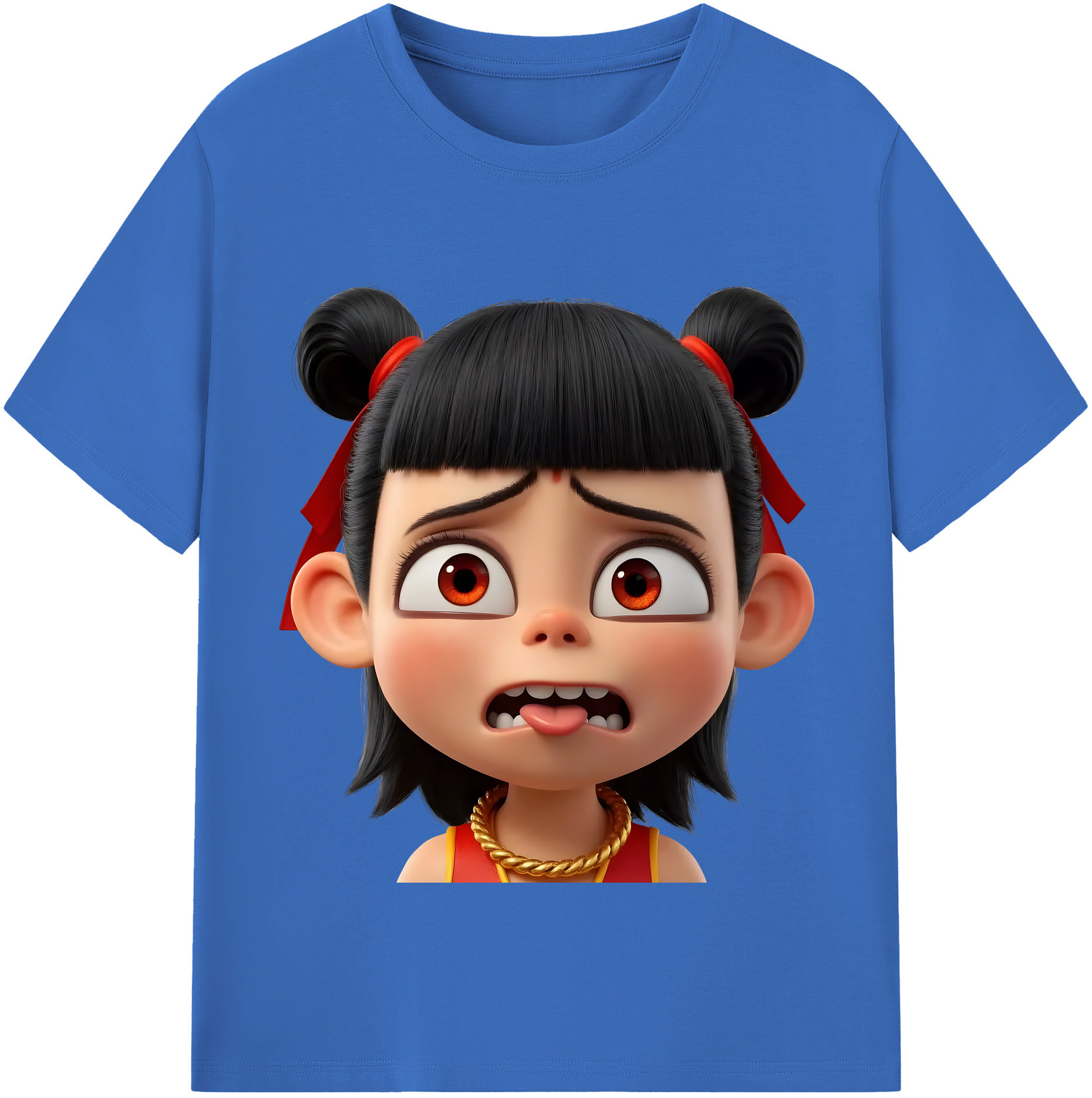 （画像用） Ne Zha 2 ナタ 魔童の大暴れ 綿100％半袖Tシャツ（フロントプリント）