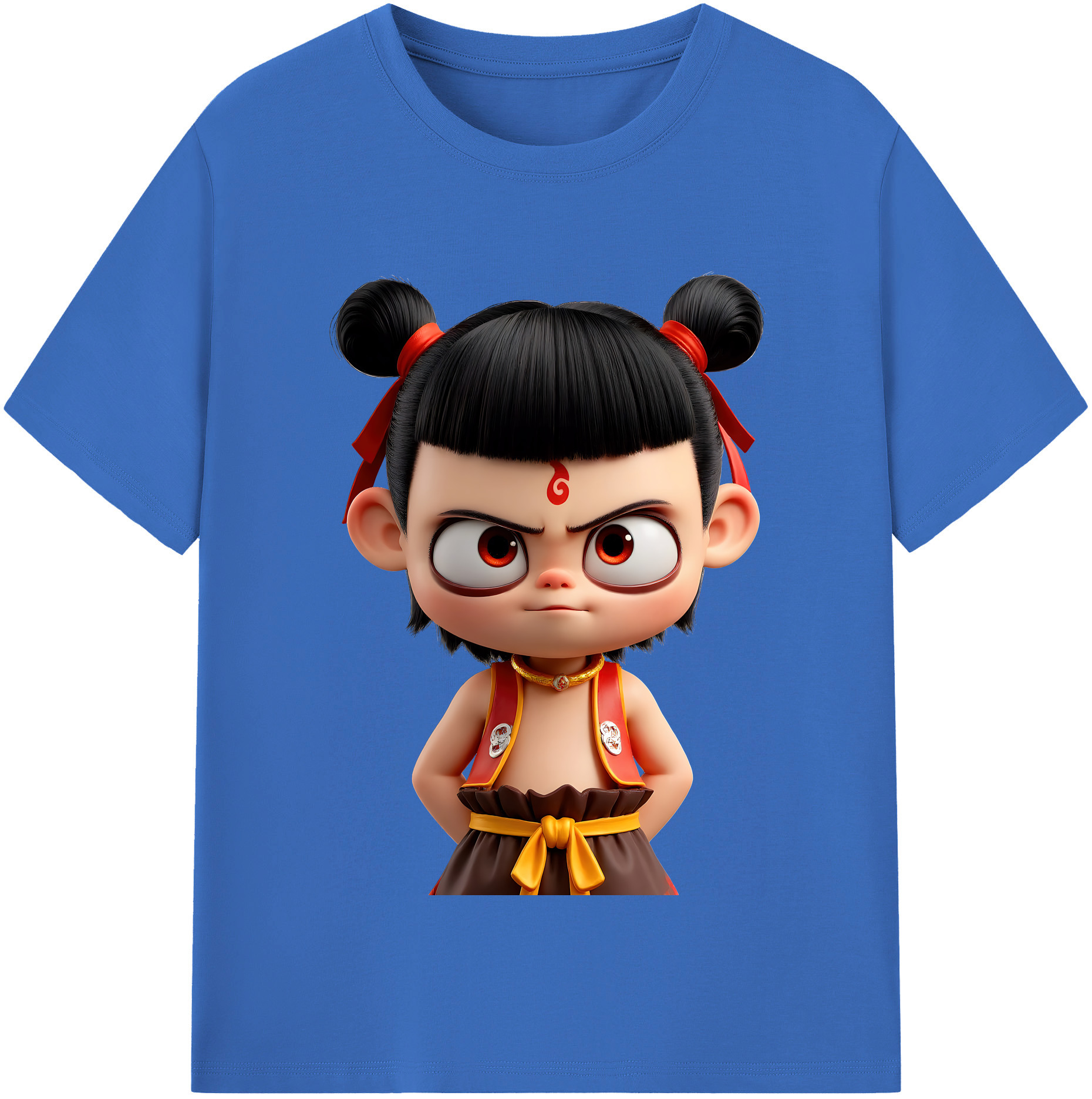 （画像用） Ne Zha 2 ナタ 魔童の大暴れ 綿100％半袖Tシャツ（フロントプリント）