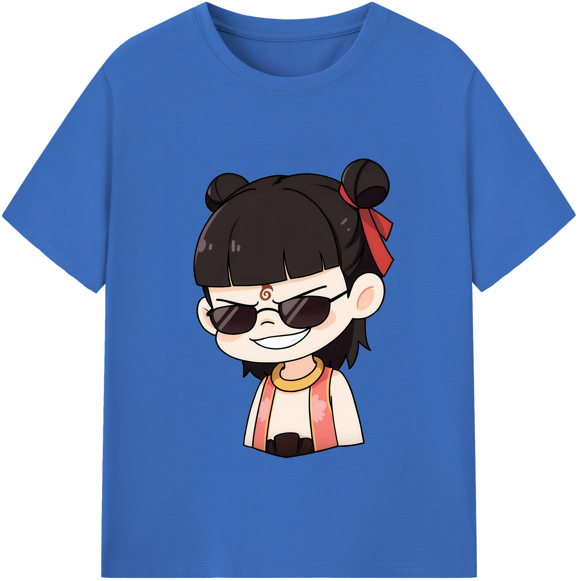 （画像用） Ne Zha 2 ナタ 魔童の大暴れ 綿100％半袖Tシャツ（フロントプリント）