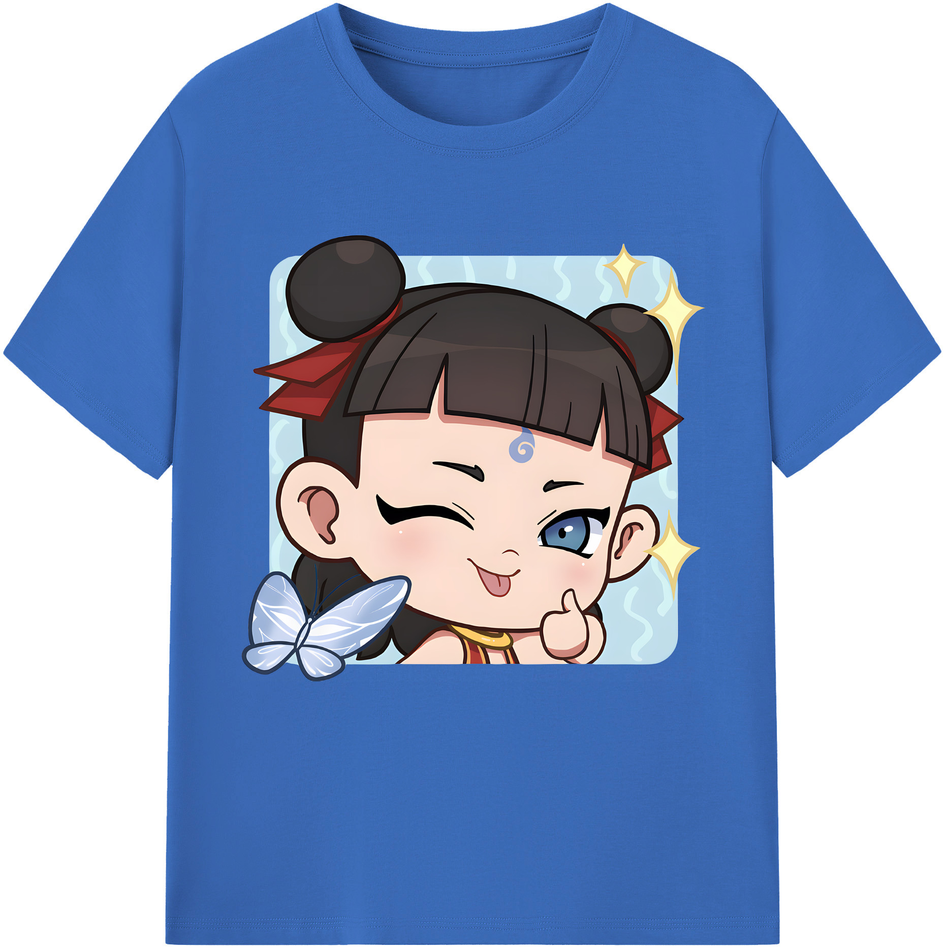 （画像用） Ne Zha 2 ナタ 魔童の大暴れ 綿100％半袖Tシャツ（フロントプリント）
