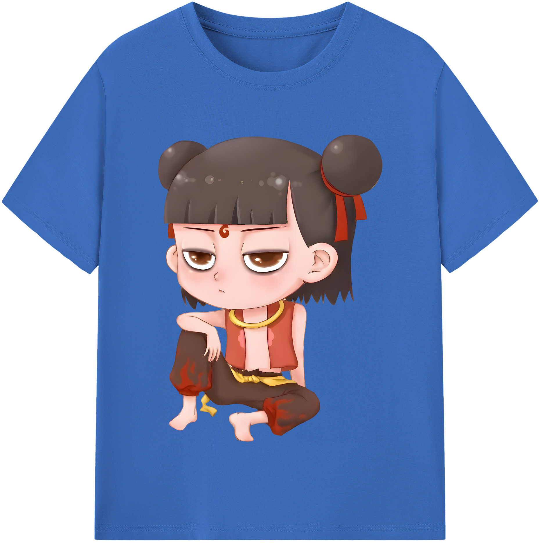 （画像用） Ne Zha 2 ナタ 魔童の大暴れ 綿100％半袖Tシャツ（フロントプリント）