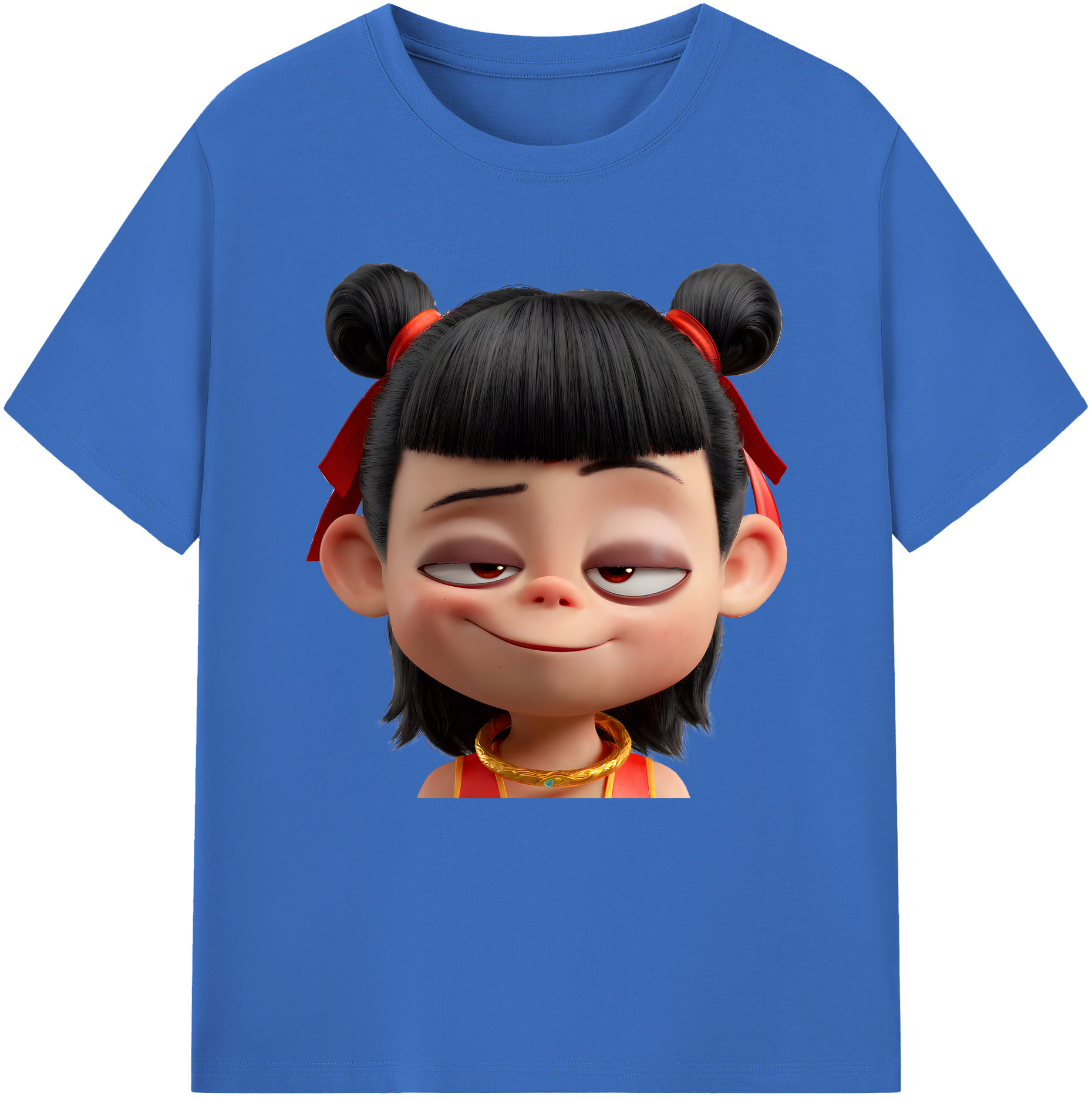 （画像用） Ne Zha 2 ナタ 魔童の大暴れ 綿100％半袖Tシャツ（フロントプリント）