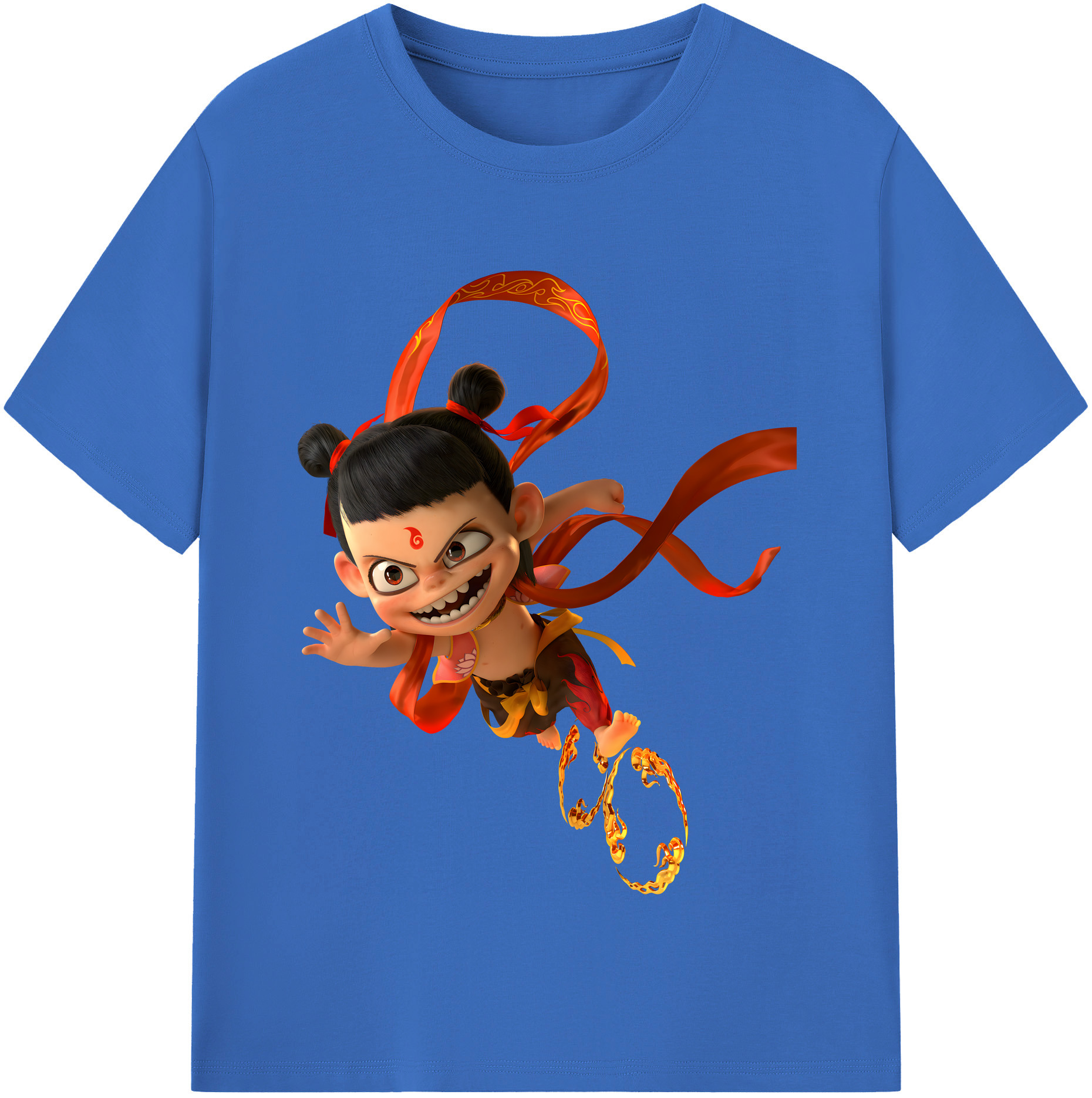 （画像用） Ne Zha 2 ナタ 魔童の大暴れ 綿100％半袖Tシャツ（フロントプリント）