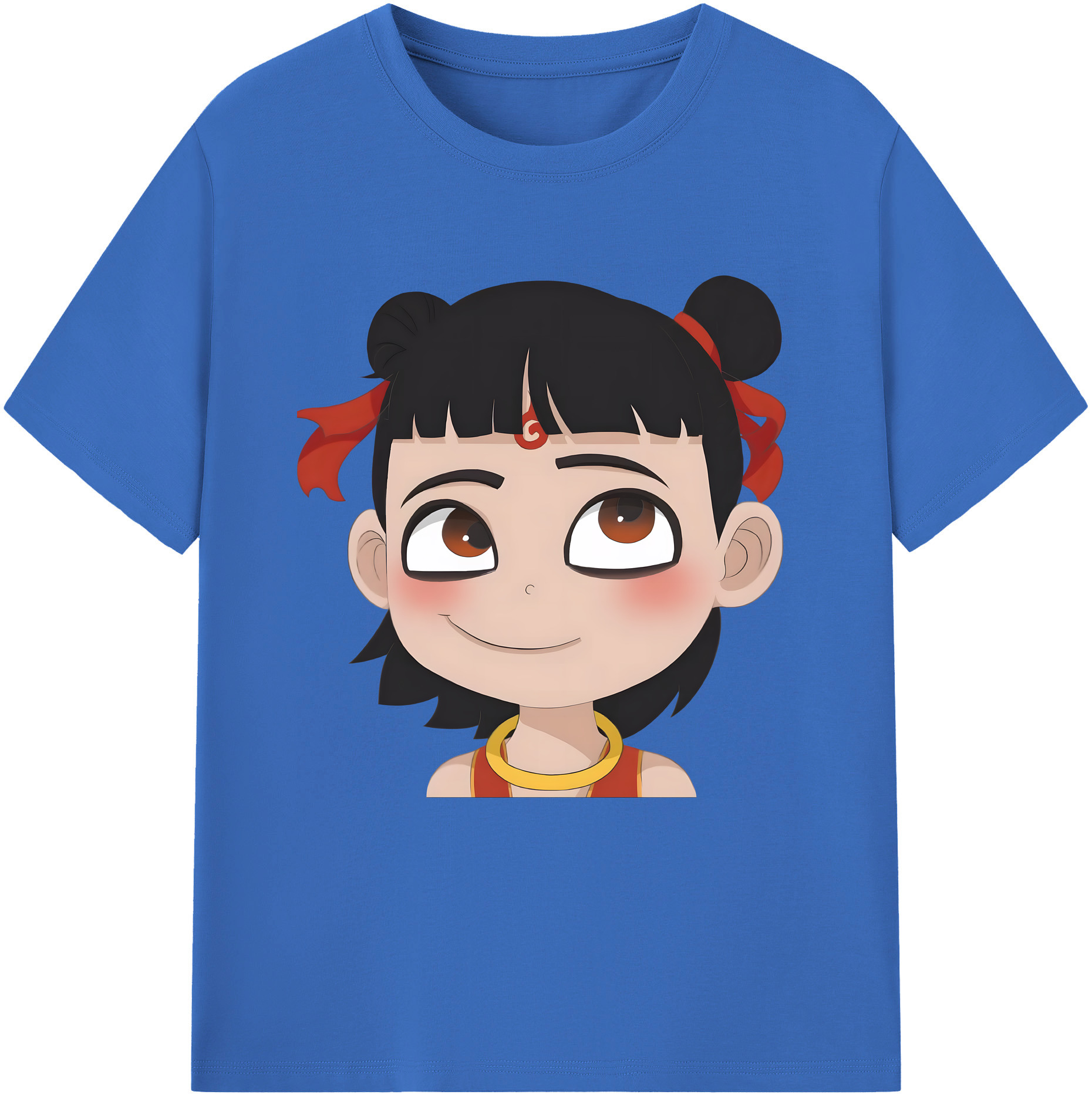 （画像用） Ne Zha 2 ナタ 魔童の大暴れ 綿100％半袖Tシャツ（フロントプリント）