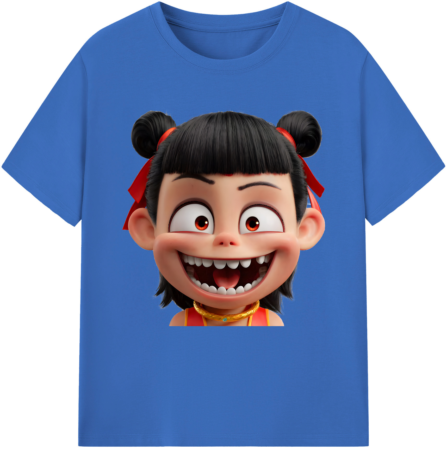 （画像用） Ne Zha 2 ナタ 魔童の大暴れ 綿100％半袖Tシャツ（フロントプリント）