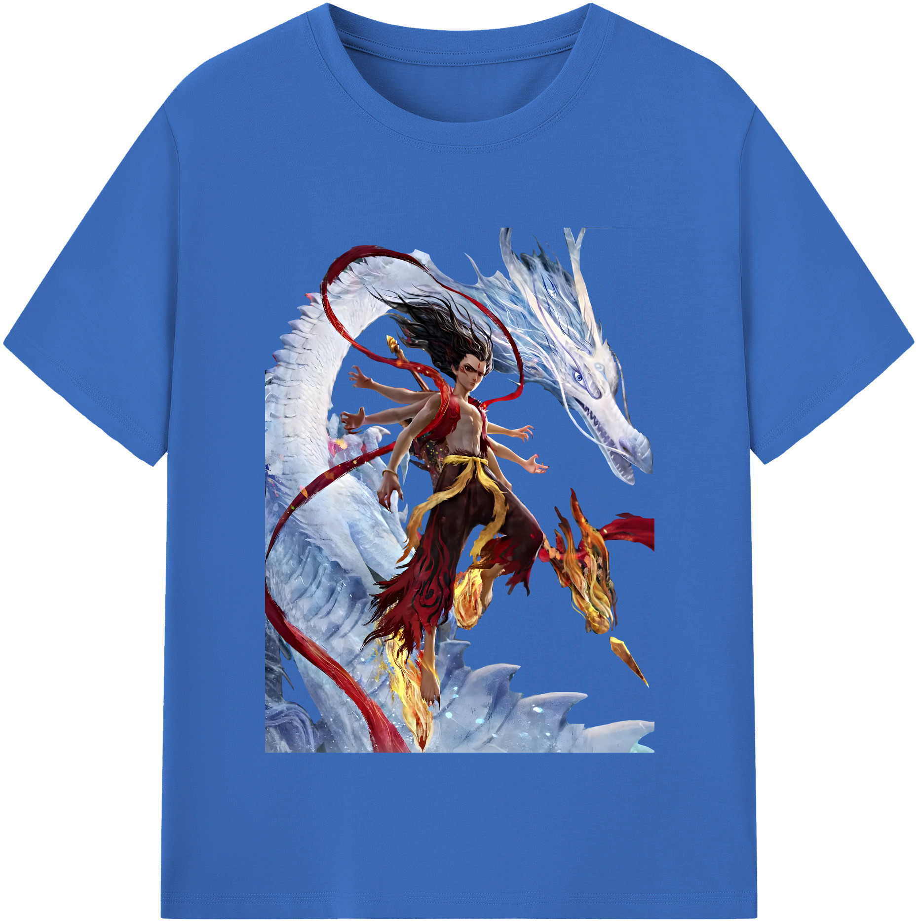 （画像用） Ne Zha 2 ナタ 魔童の大暴れ 綿100％半袖Tシャツ（フロントプリント）