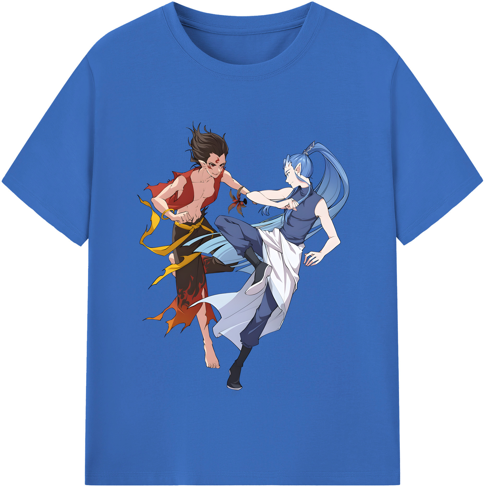 （画像用） Ne Zha 2 ナタ 魔童の大暴れ 綿100％半袖Tシャツ（フロントプリント）