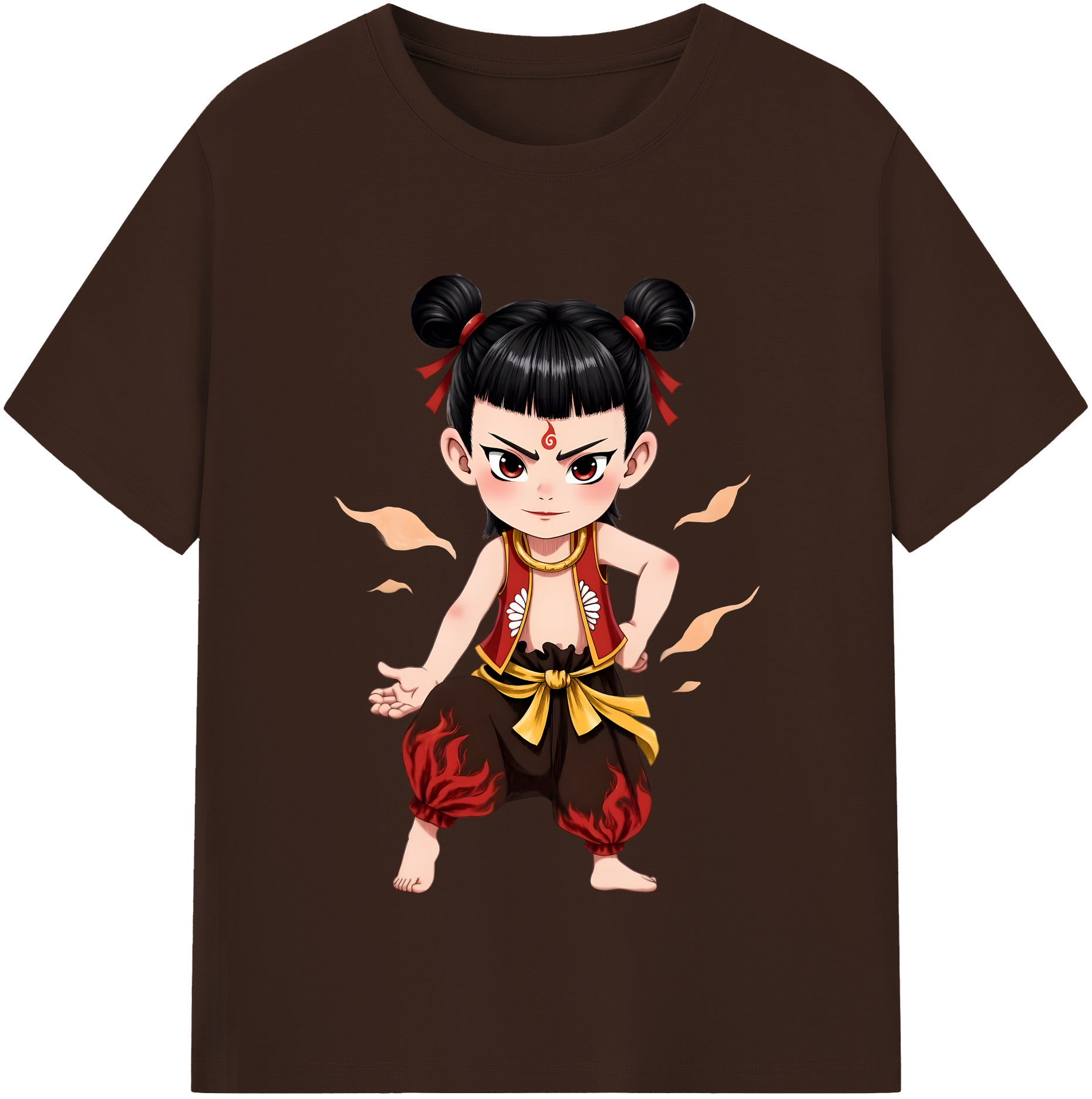 （画像用） Ne Zha 2 ナタ 魔童の大暴れ 綿100％半袖Tシャツ（フロントプリント）