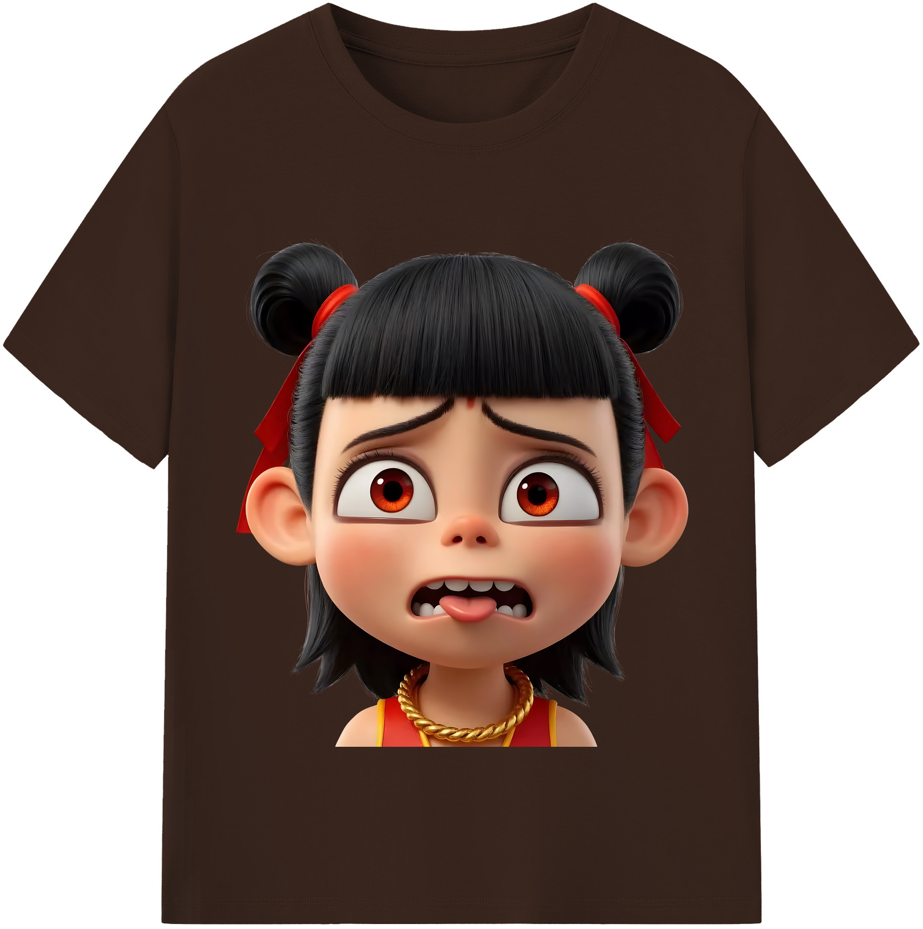 （画像用） Ne Zha 2 ナタ 魔童の大暴れ 綿100％半袖Tシャツ（フロントプリント）