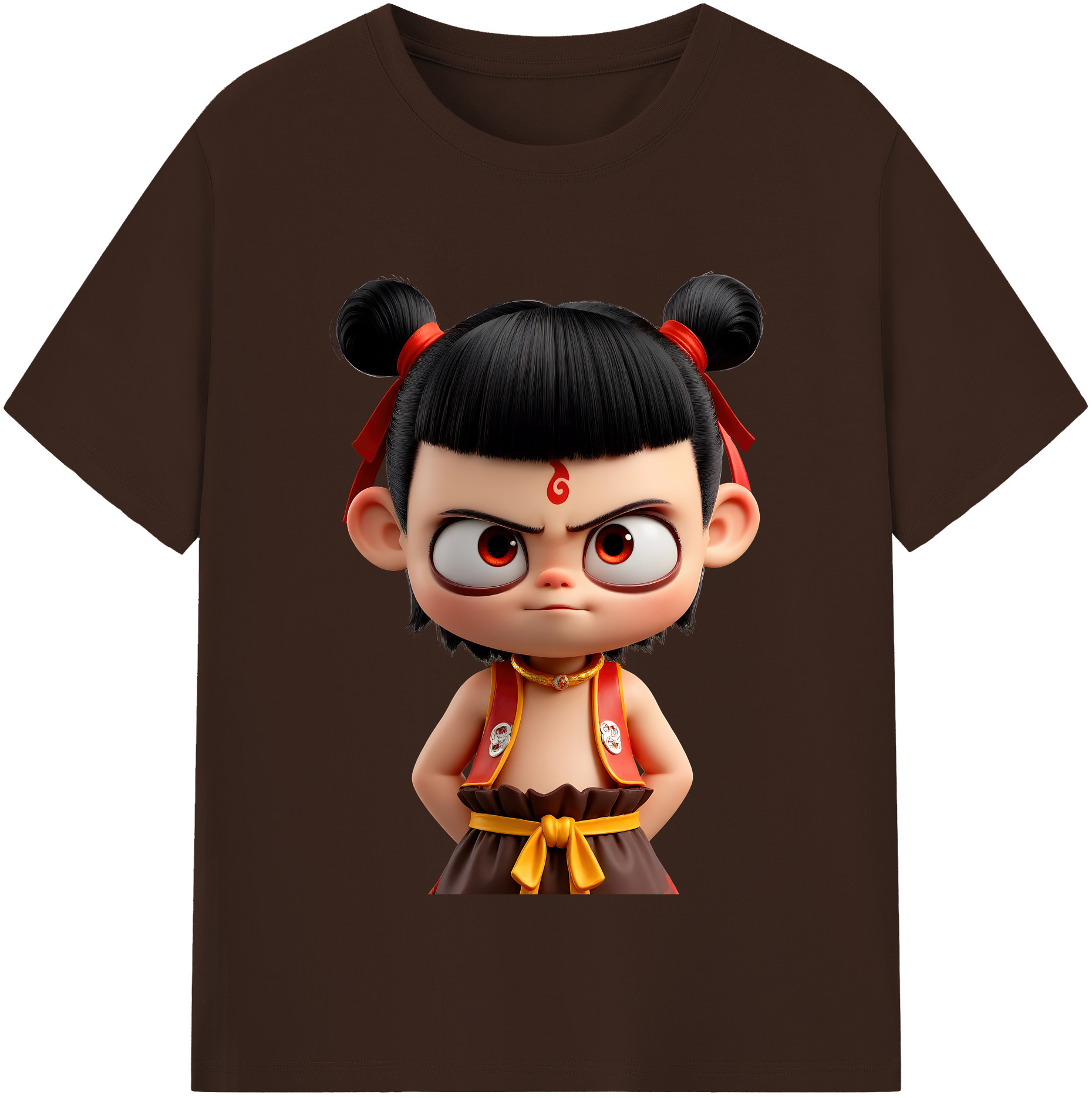 （画像用） Ne Zha 2 ナタ 魔童の大暴れ 綿100％半袖Tシャツ（フロントプリント）