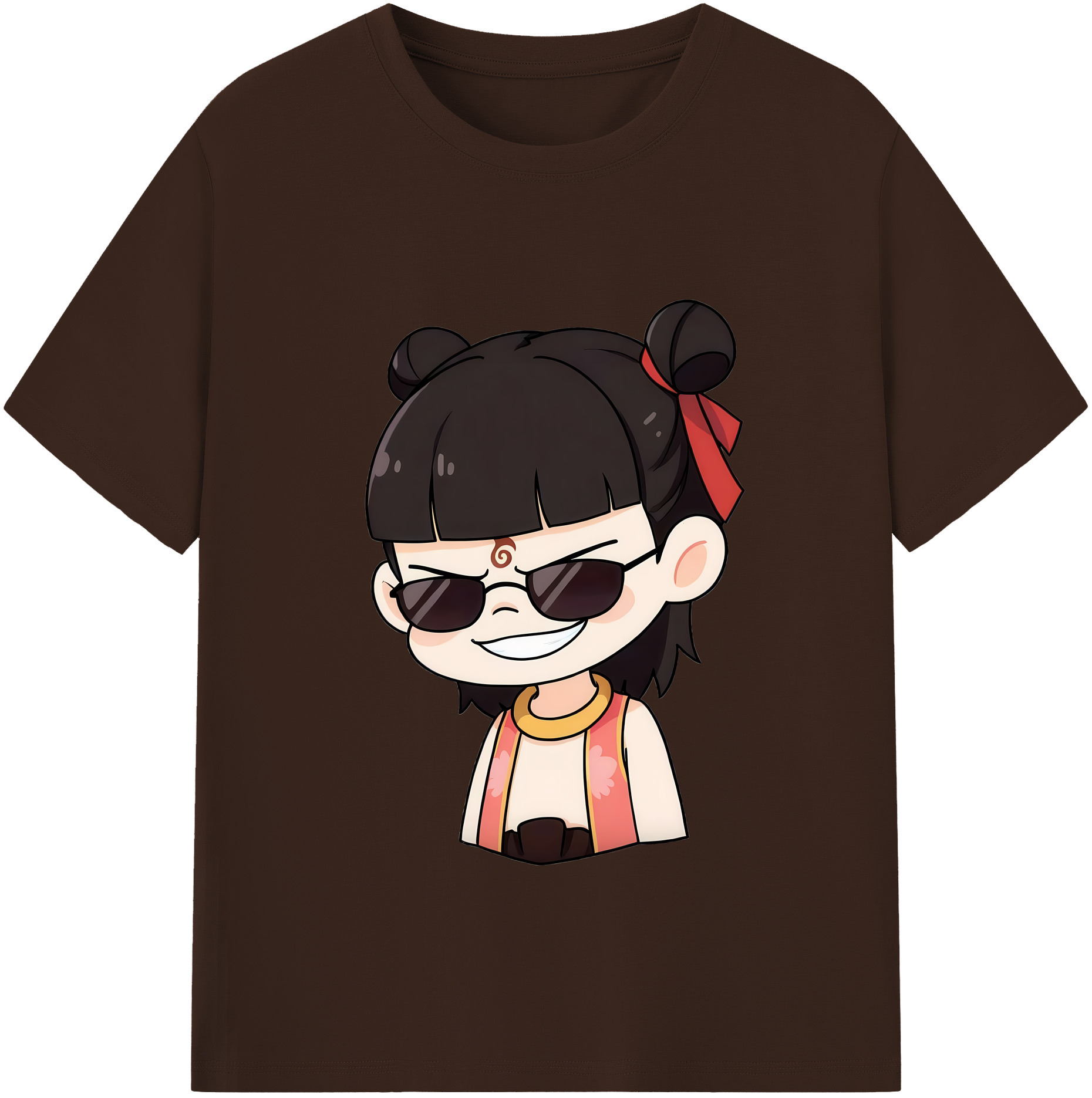 （画像用） Ne Zha 2 ナタ 魔童の大暴れ 綿100％半袖Tシャツ（フロントプリント）