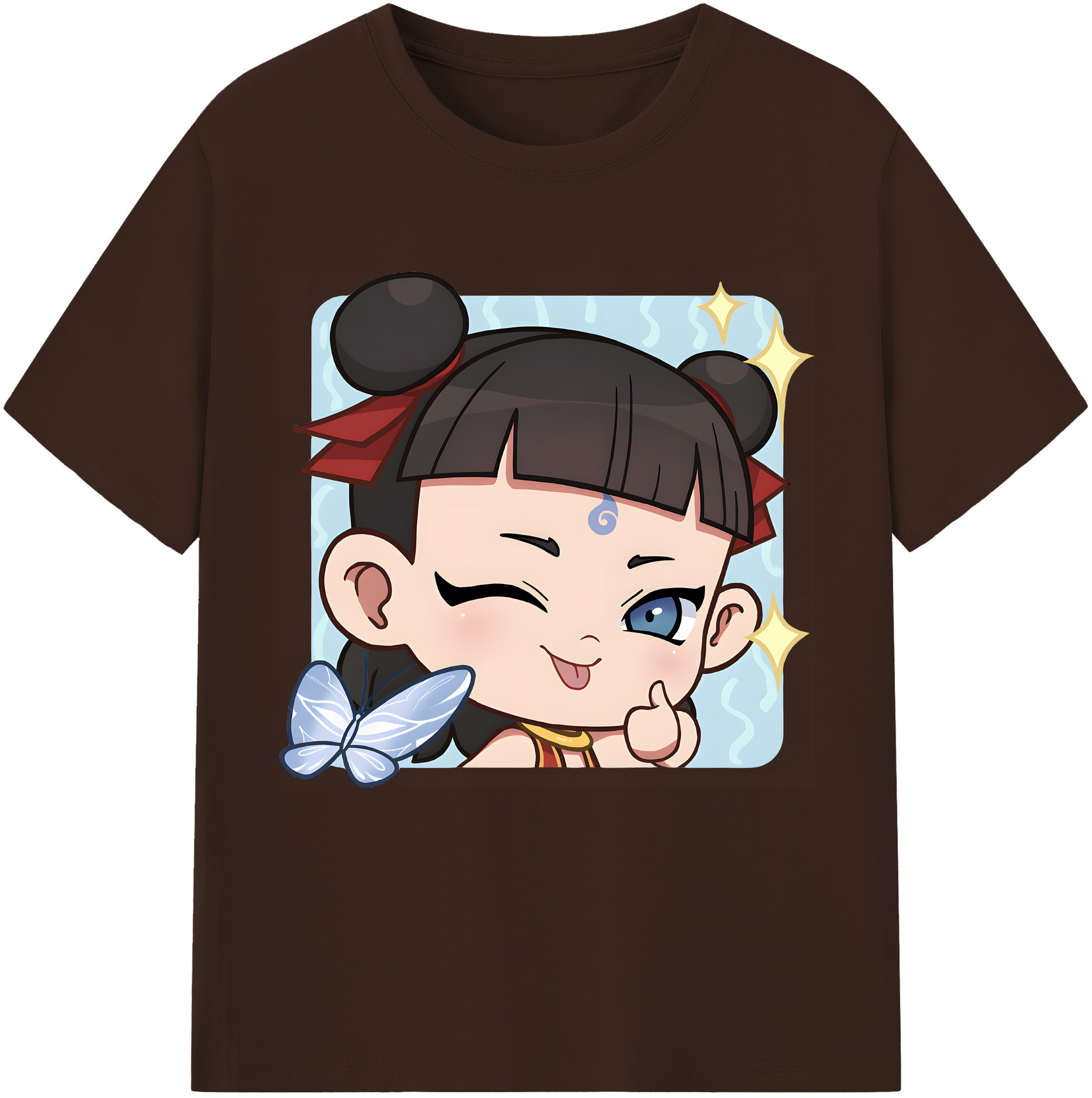 （画像用） Ne Zha 2 ナタ 魔童の大暴れ 綿100％半袖Tシャツ（フロントプリント）