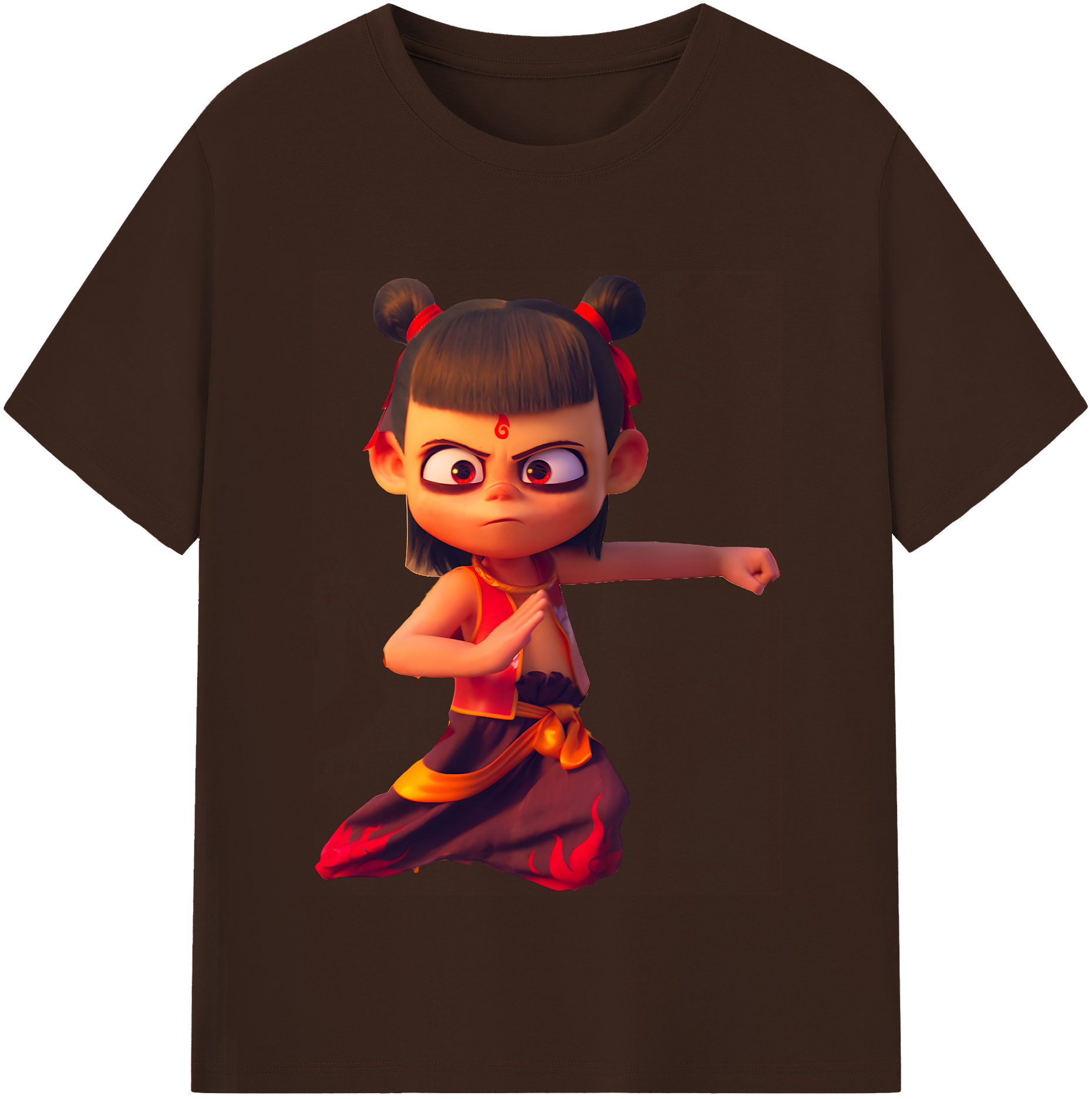（画像用） Ne Zha 2 ナタ 魔童の大暴れ 綿100％半袖Tシャツ（フロントプリント）