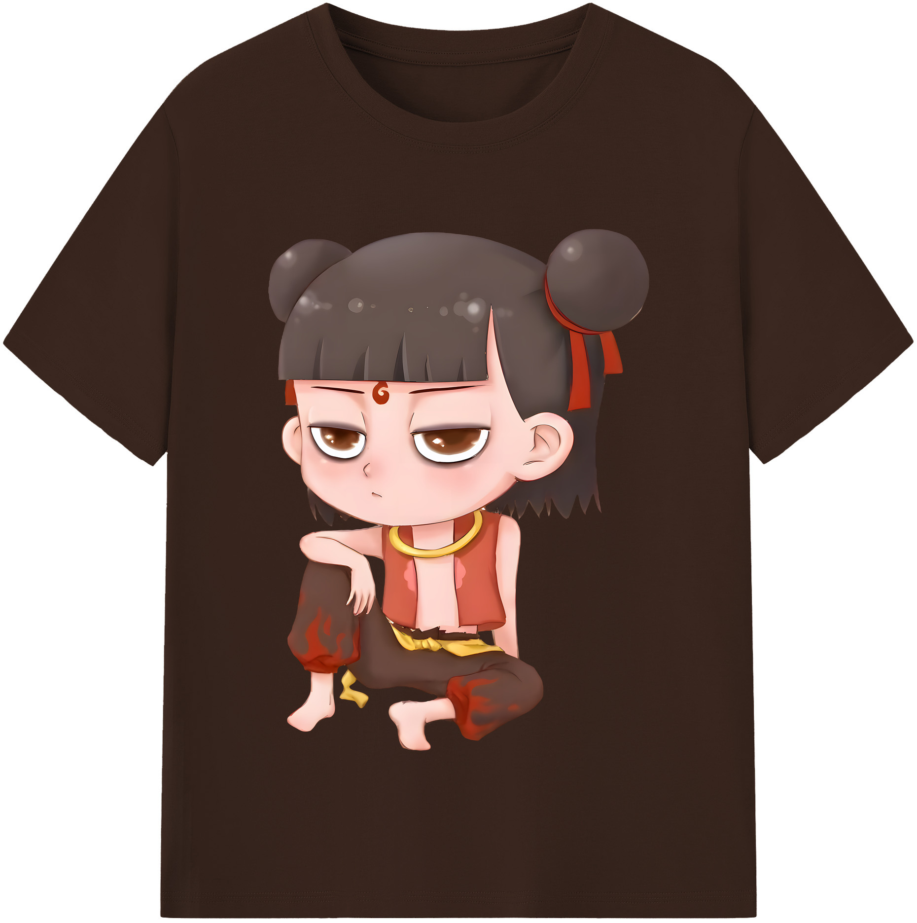 （画像用） Ne Zha 2 ナタ 魔童の大暴れ 綿100％半袖Tシャツ（フロントプリント）