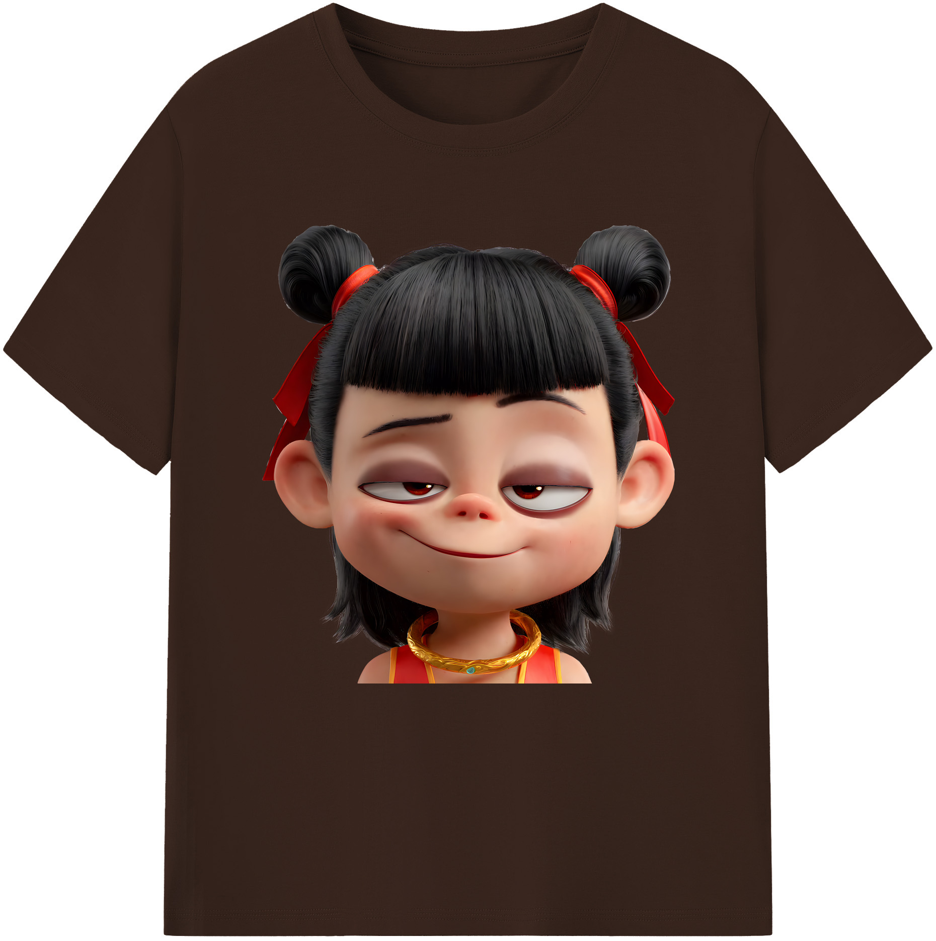 （画像用） Ne Zha 2 ナタ 魔童の大暴れ 綿100％半袖Tシャツ（フロントプリント）
