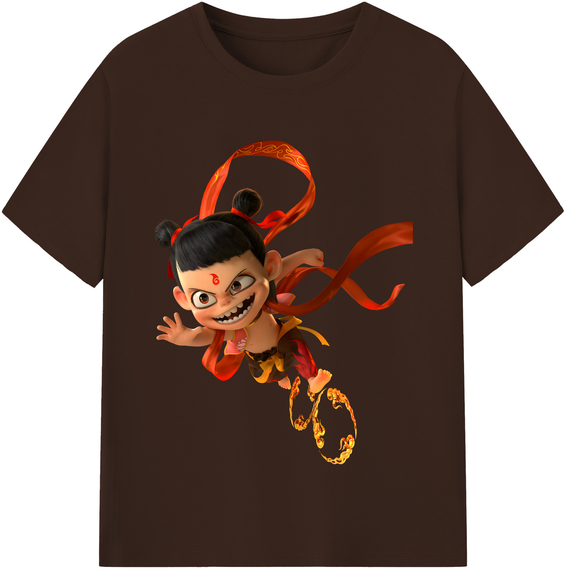 （画像用） Ne Zha 2 ナタ 魔童の大暴れ 綿100％半袖Tシャツ（フロントプリント）