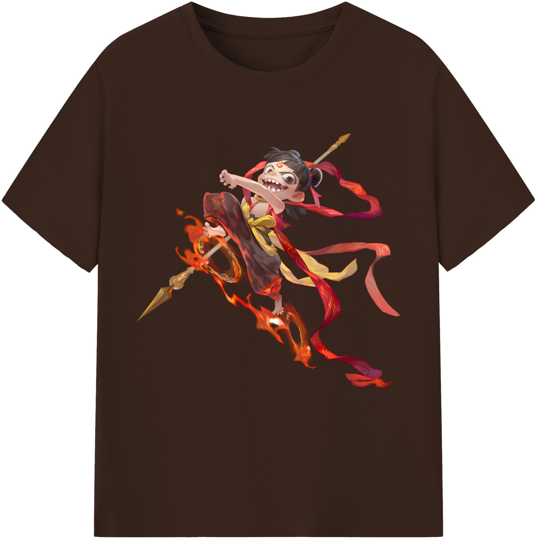（画像用） Ne Zha 2 ナタ 魔童の大暴れ 綿100％半袖Tシャツ（フロントプリント）