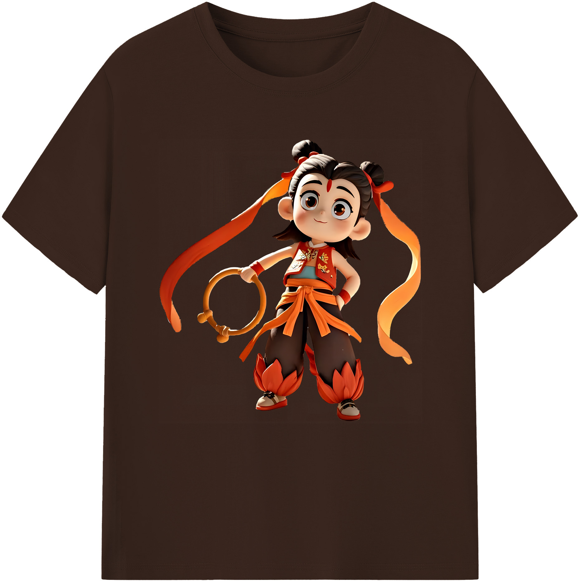 （画像用） Ne Zha 2 ナタ 魔童の大暴れ 綿100％半袖Tシャツ（フロントプリント）