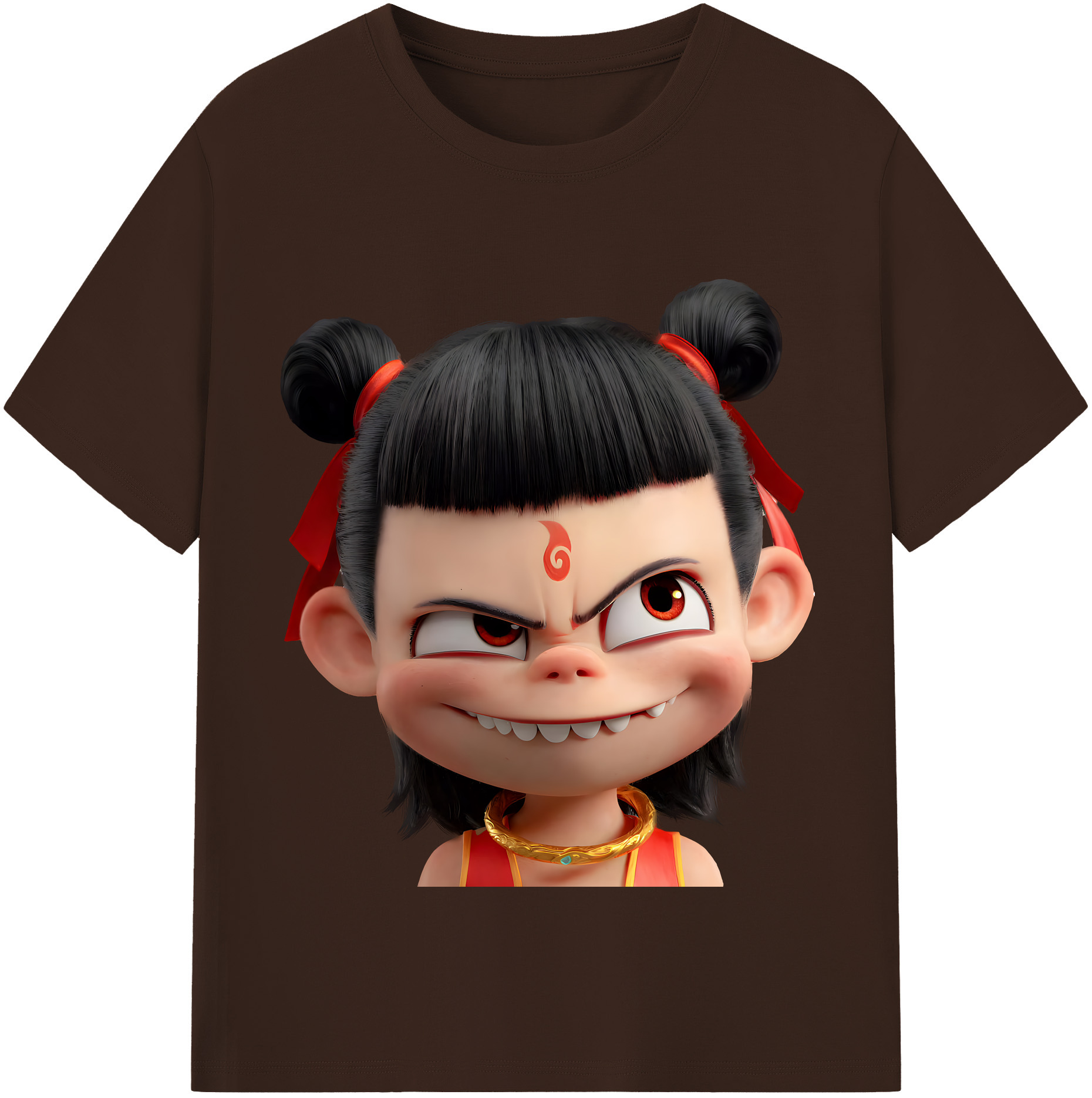 （画像用） Ne Zha 2 ナタ 魔童の大暴れ 綿100％半袖Tシャツ（フロントプリント）