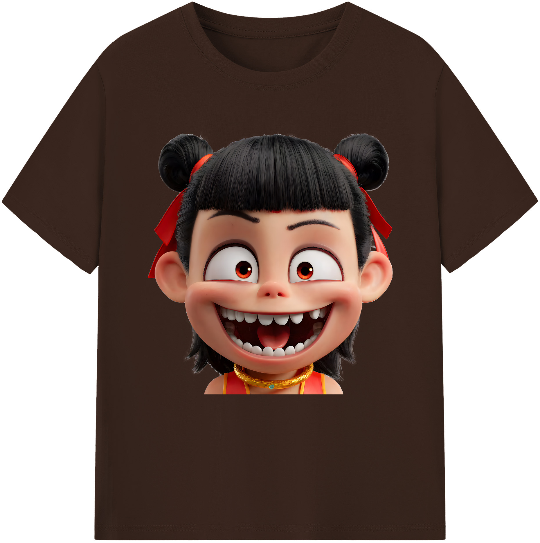 （画像用） Ne Zha 2 ナタ 魔童の大暴れ 綿100％半袖Tシャツ（フロントプリント）