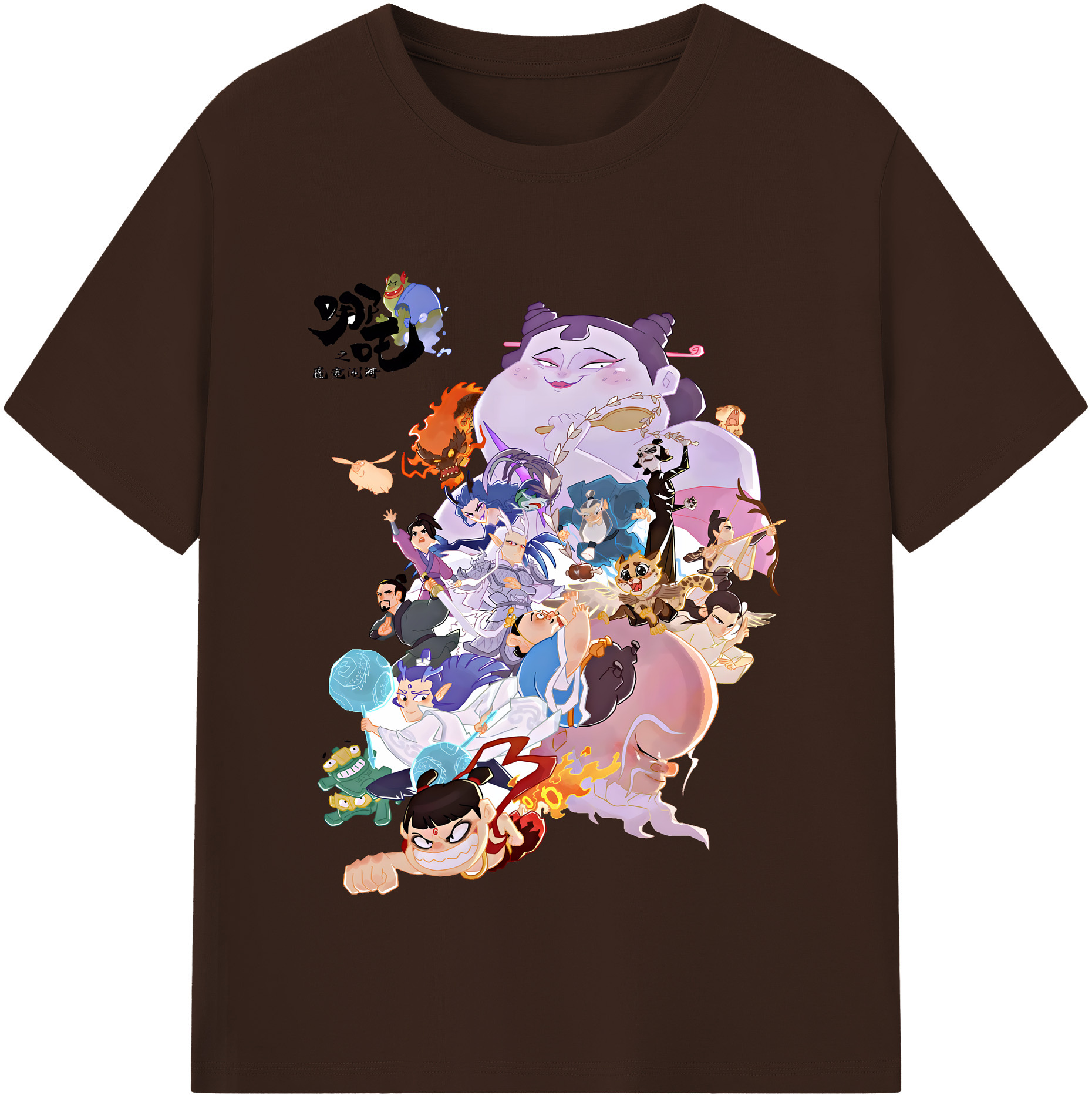 （画像用） Ne Zha 2 ナタ 魔童の大暴れ 綿100％半袖Tシャツ（フロントプリント）