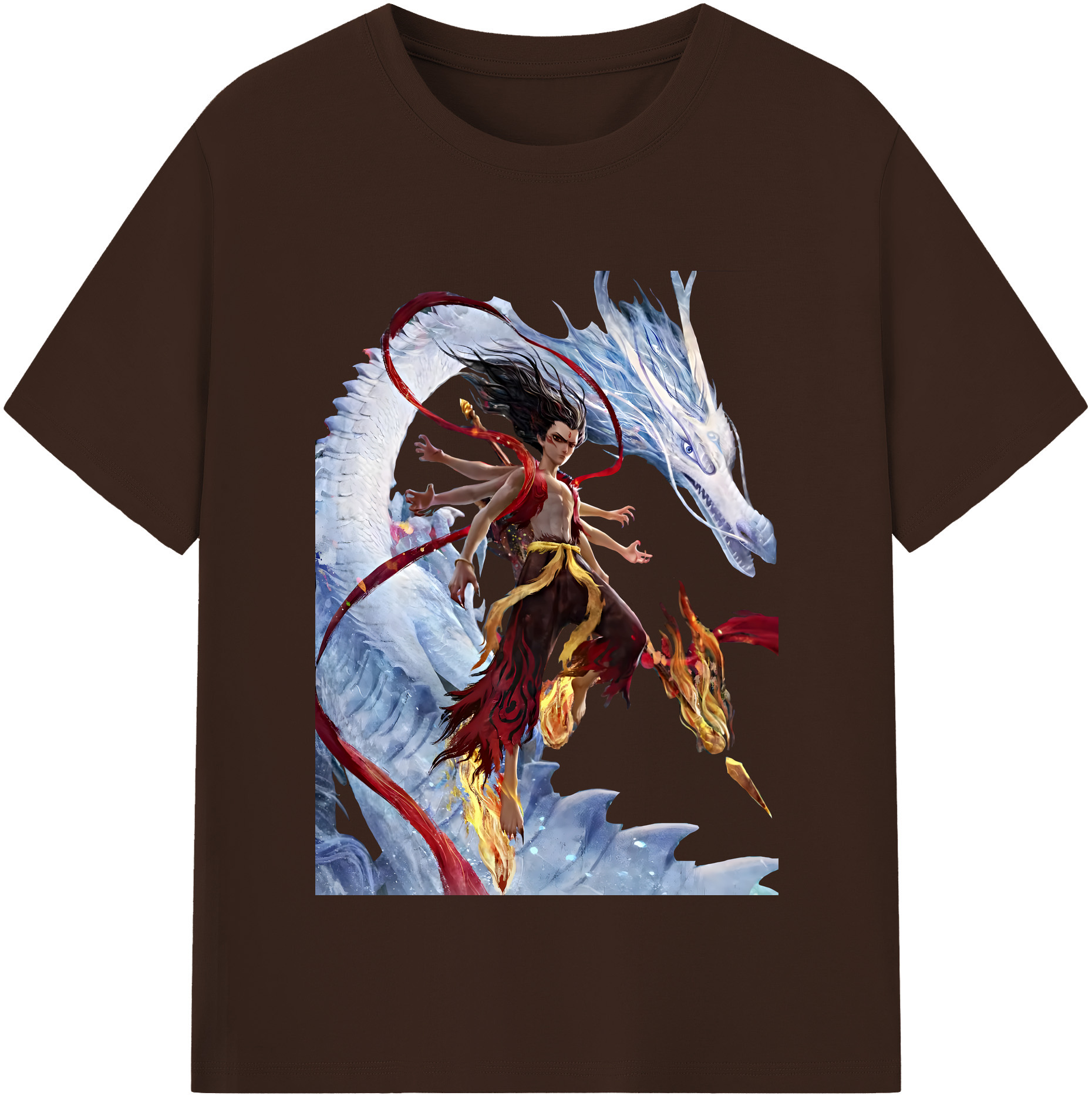 （画像用） Ne Zha 2 ナタ 魔童の大暴れ 綿100％半袖Tシャツ（フロントプリント）