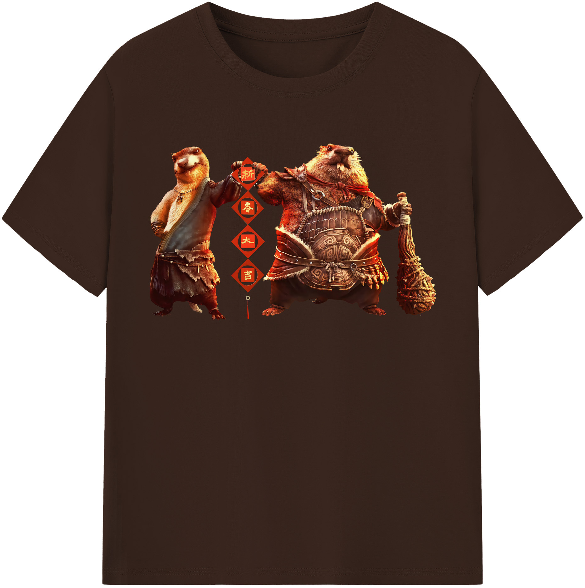 （画像用） Ne Zha 2 ナタ 魔童の大暴れ 綿100％半袖Tシャツ（フロントプリント）