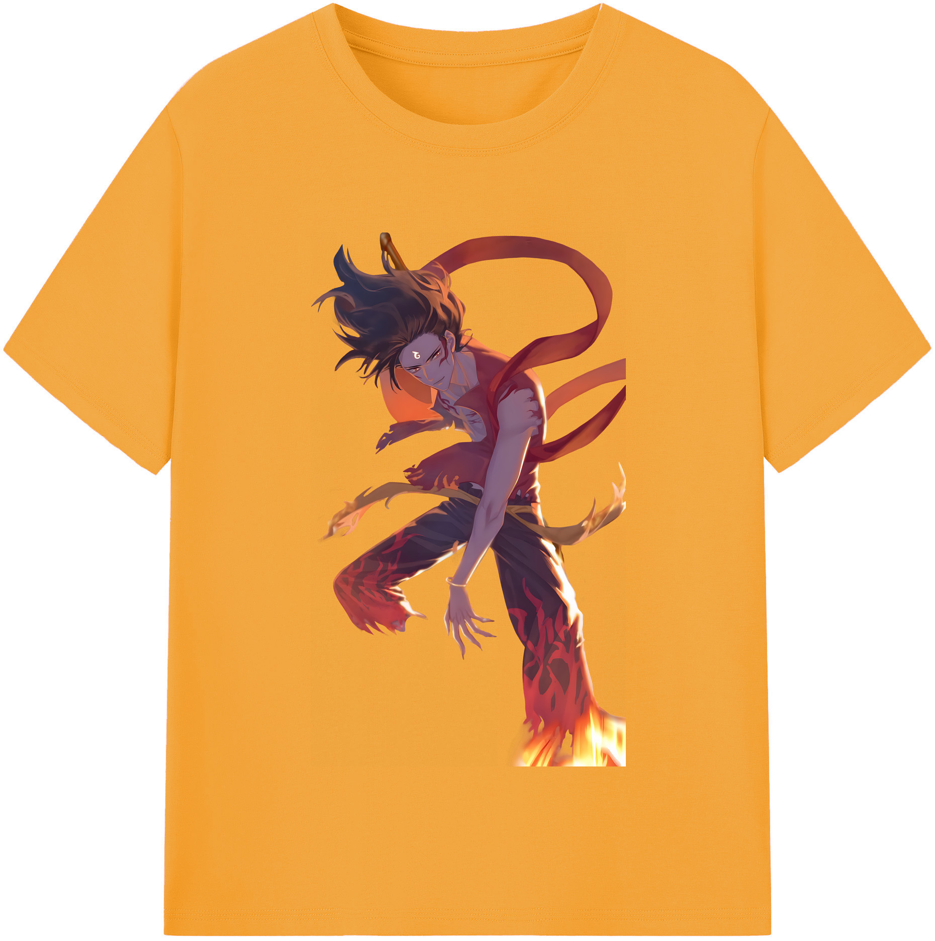 （画像用） Ne Zha 2 ナタ 魔童の大暴れ 綿100％半袖Tシャツ（フロントプリント）