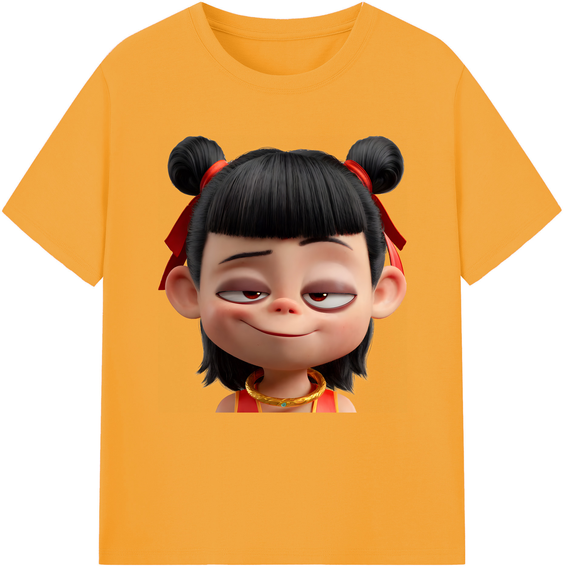 （画像用） Ne Zha 2 ナタ 魔童の大暴れ 綿100％半袖Tシャツ（フロントプリント）