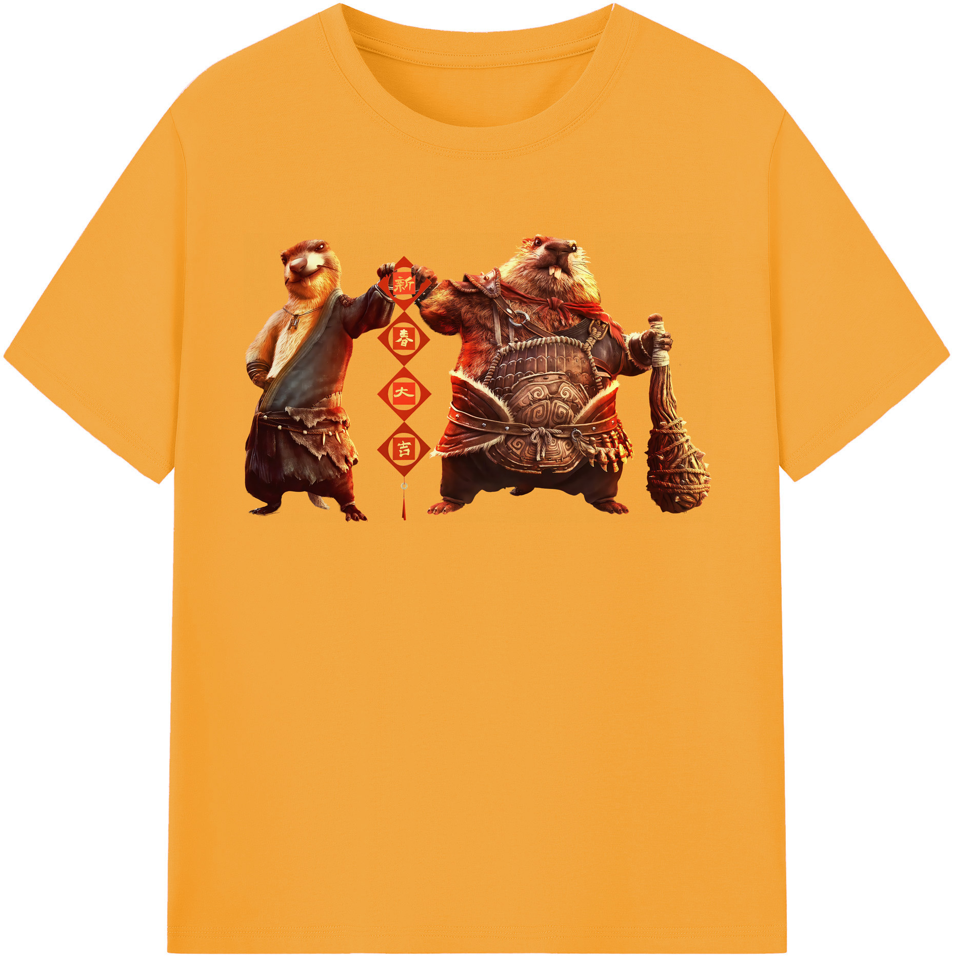 （画像用） Ne Zha 2 ナタ 魔童の大暴れ 綿100％半袖Tシャツ（フロントプリント）