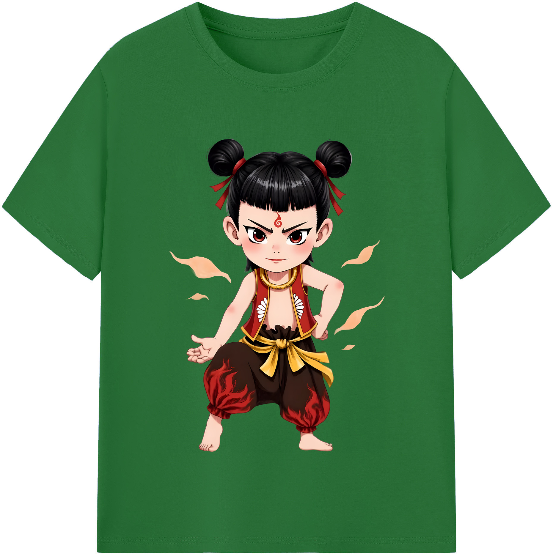 （画像用） Ne Zha 2 ナタ 魔童の大暴れ 綿100％半袖Tシャツ（フロントプリント）