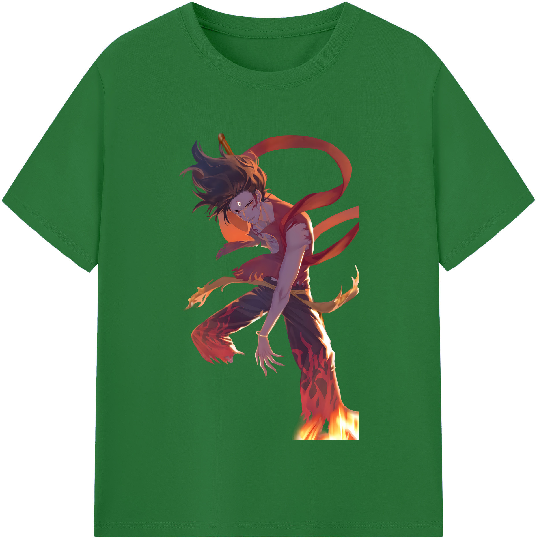 （画像用） Ne Zha 2 ナタ 魔童の大暴れ 綿100％半袖Tシャツ（フロントプリント）