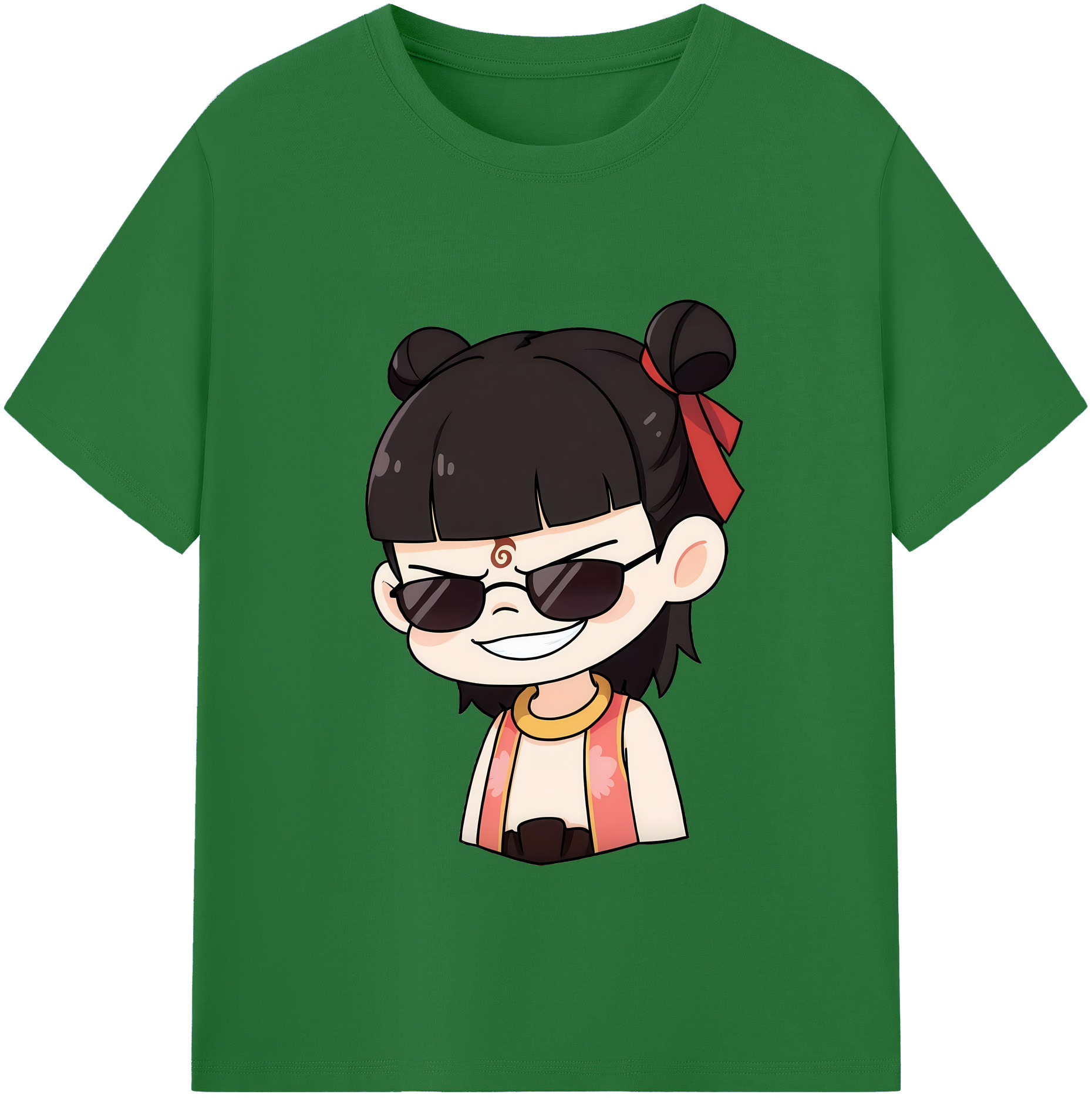 （画像用） Ne Zha 2 ナタ 魔童の大暴れ 綿100％半袖Tシャツ（フロントプリント）