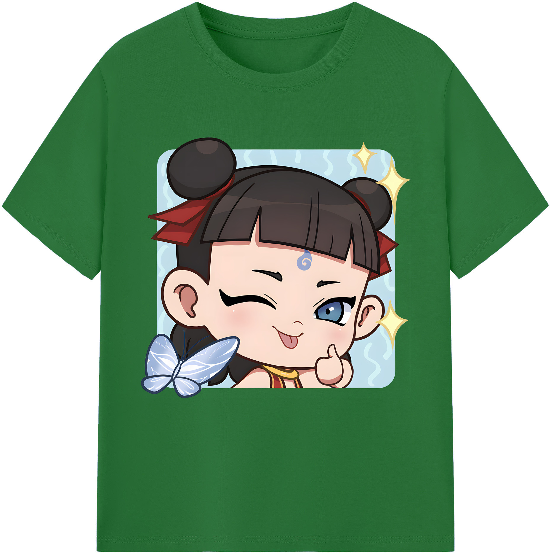 （画像用） Ne Zha 2 ナタ 魔童の大暴れ 綿100％半袖Tシャツ（フロントプリント）