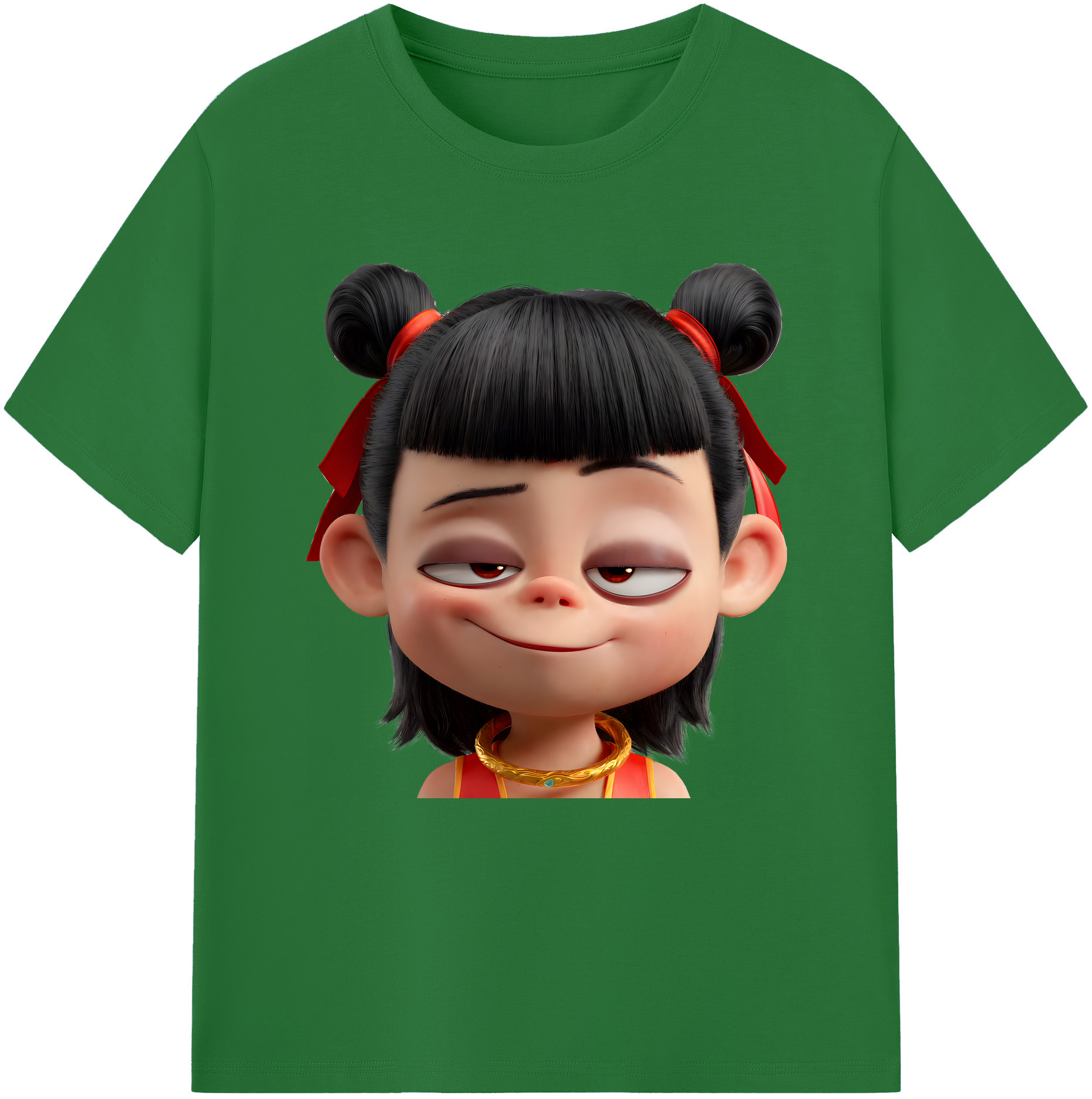 （画像用） Ne Zha 2 ナタ 魔童の大暴れ 綿100％半袖Tシャツ（フロントプリント）